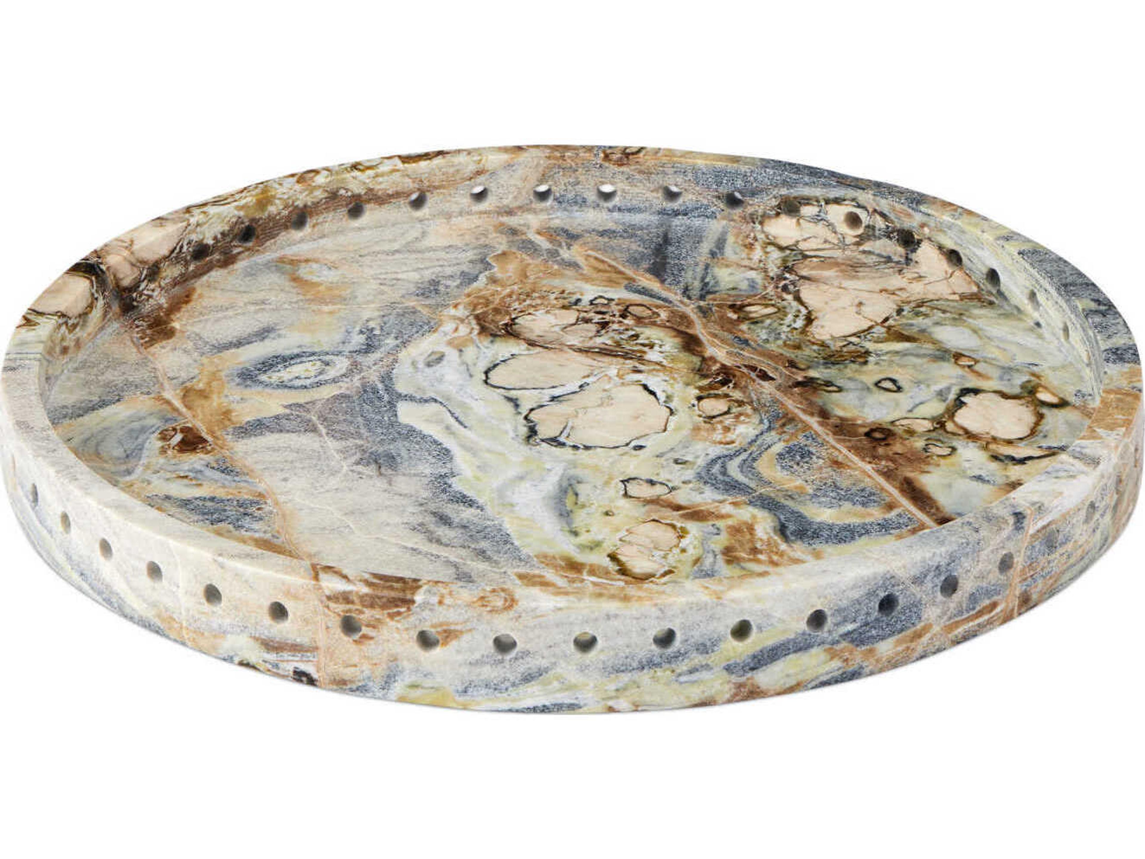 Freya Floral Jade Marble Tray
