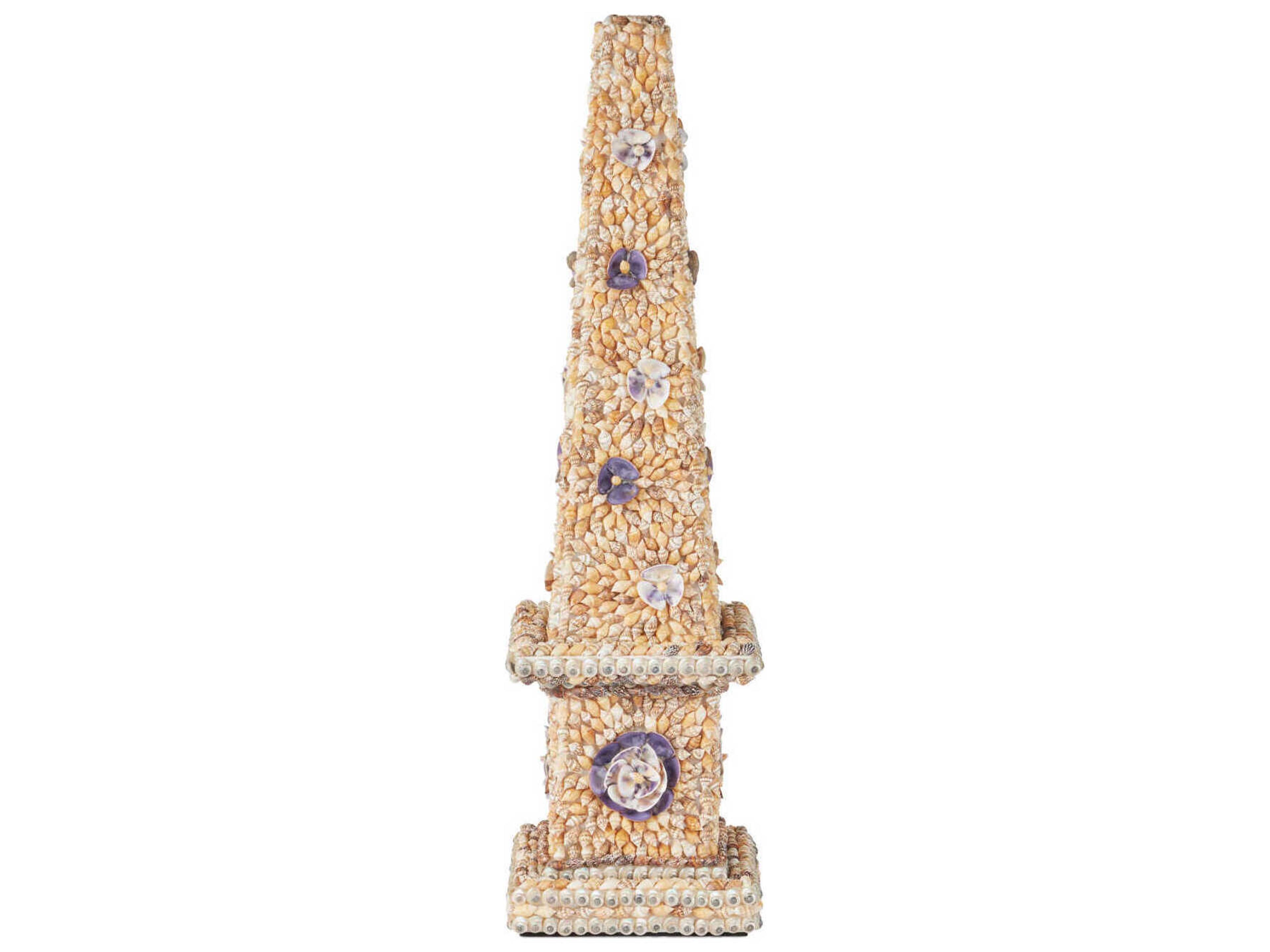 Currey & Company Coquillage Short Obelisk