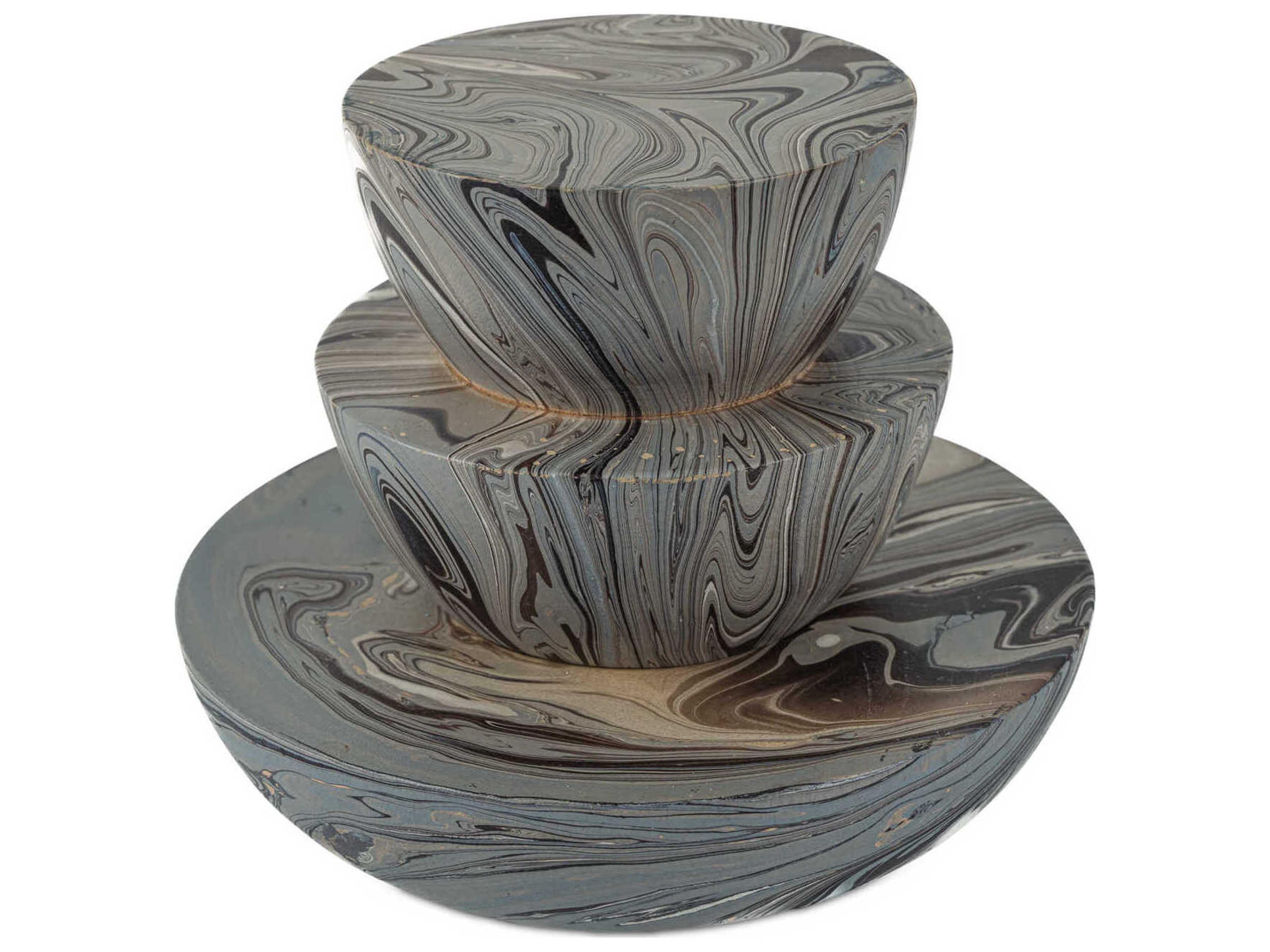 Currey & Company Marbleized Stacking Box Set of 3