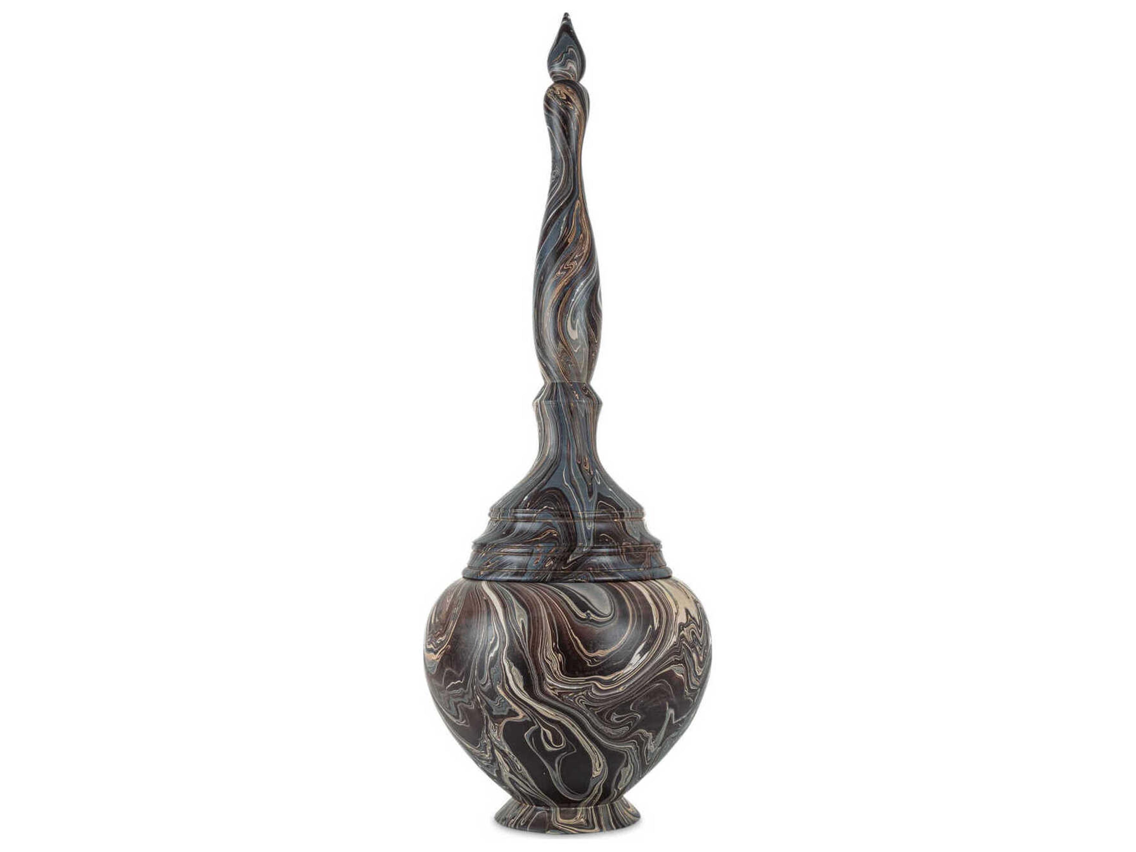 Currey & Company Marbleized Tall Turret Box