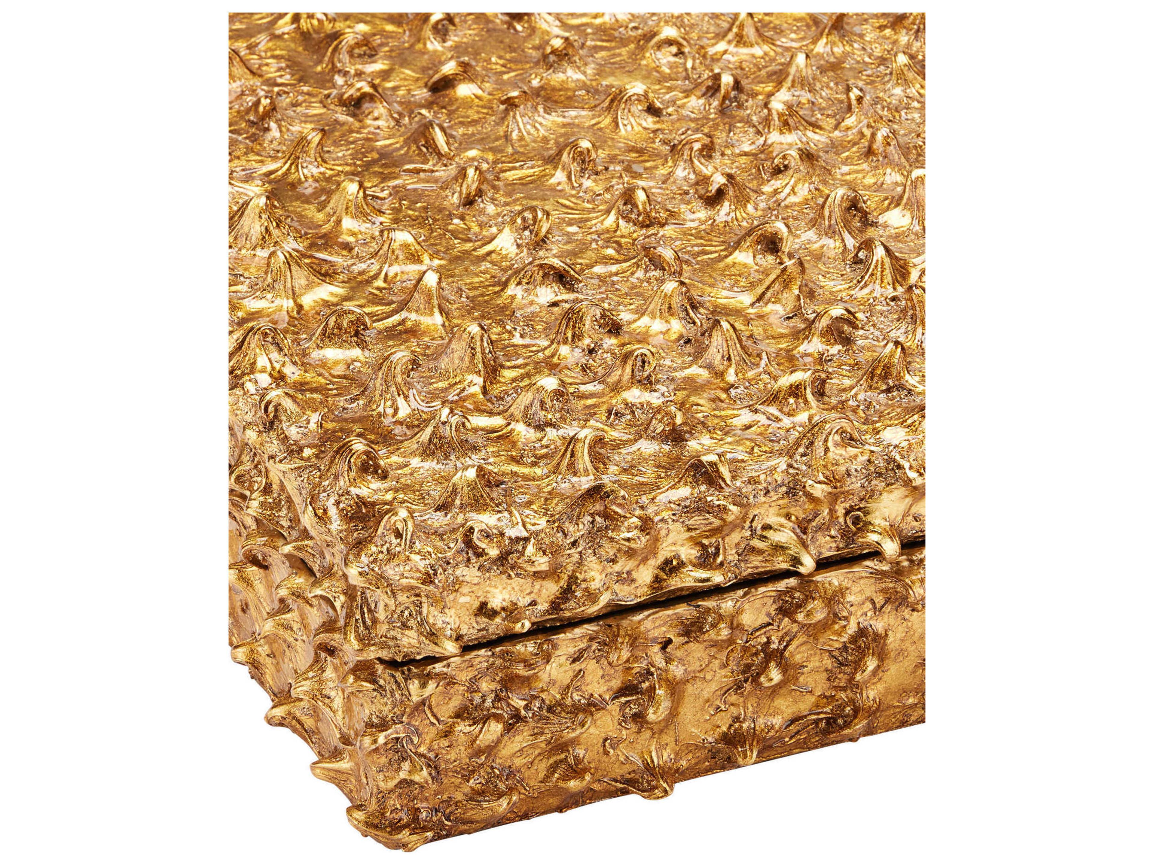 Currey & Company Hazlitt Gold Leaf Storage Box