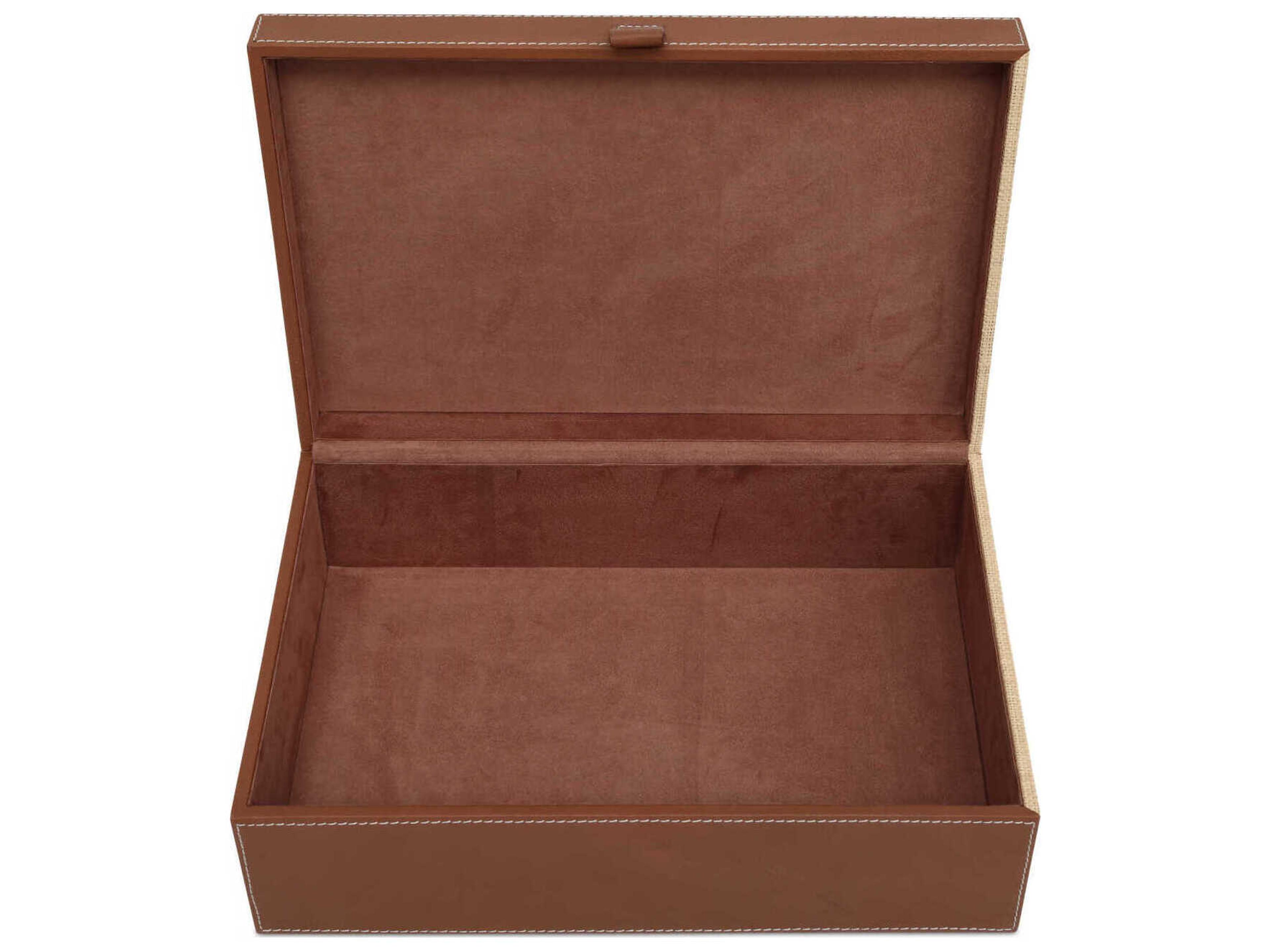 Currey & Company Leather Raffia Box Set of 2