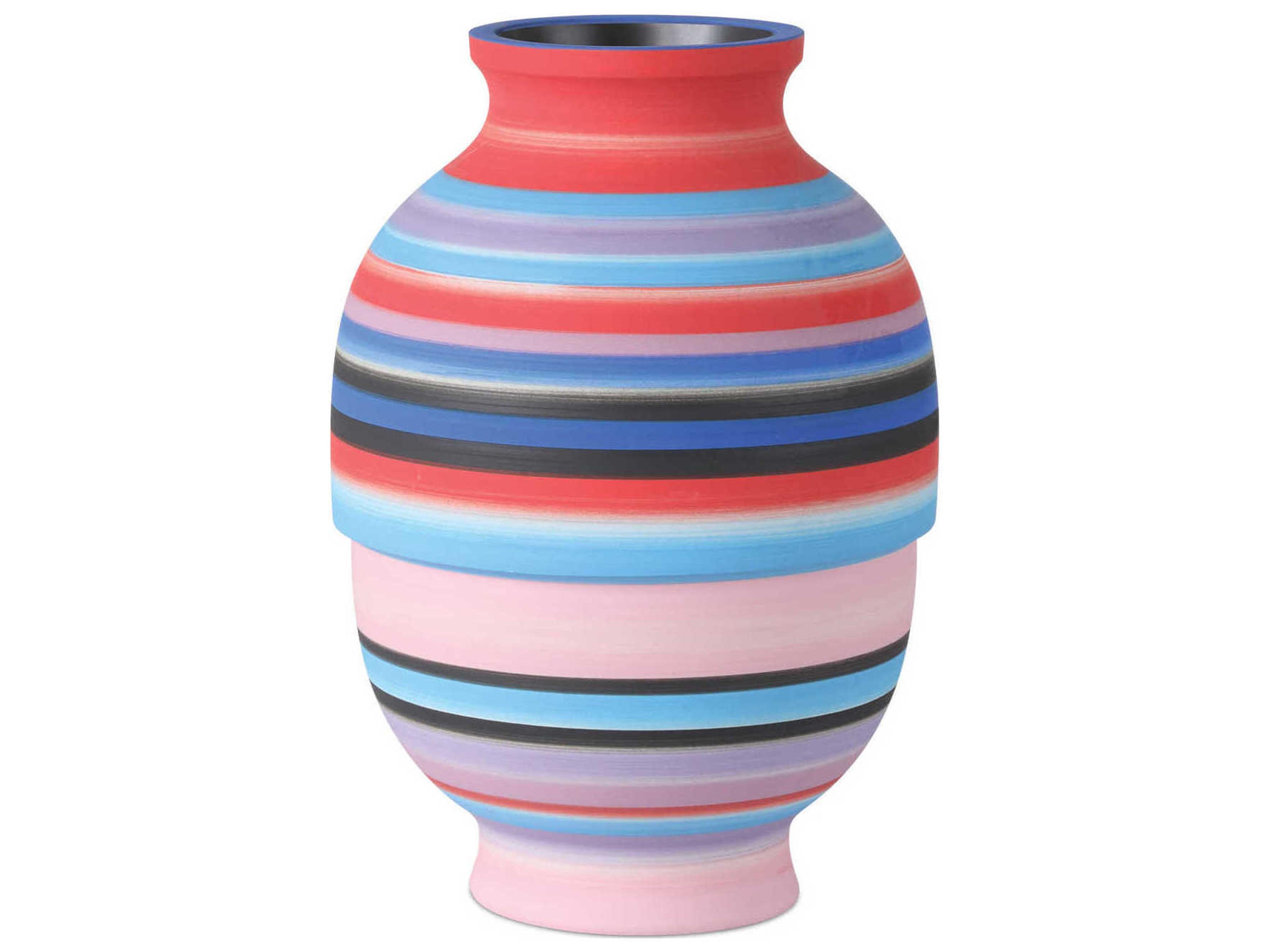 Happy 80 Bright Blue Red Vase