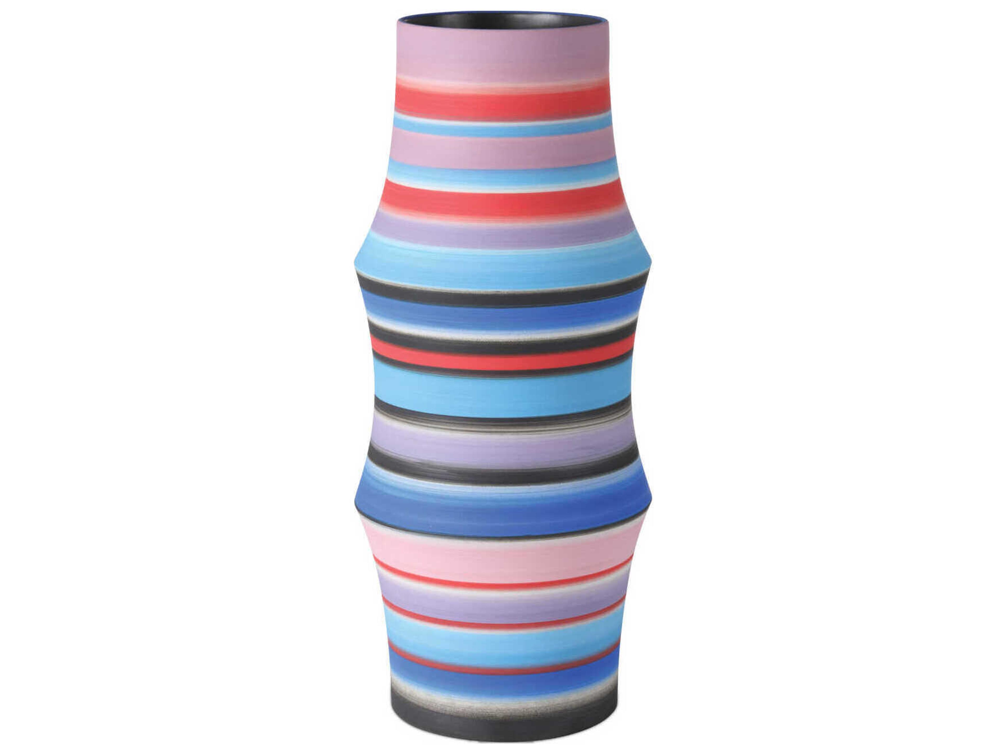 Happy 80 Bright Blue Red Vase