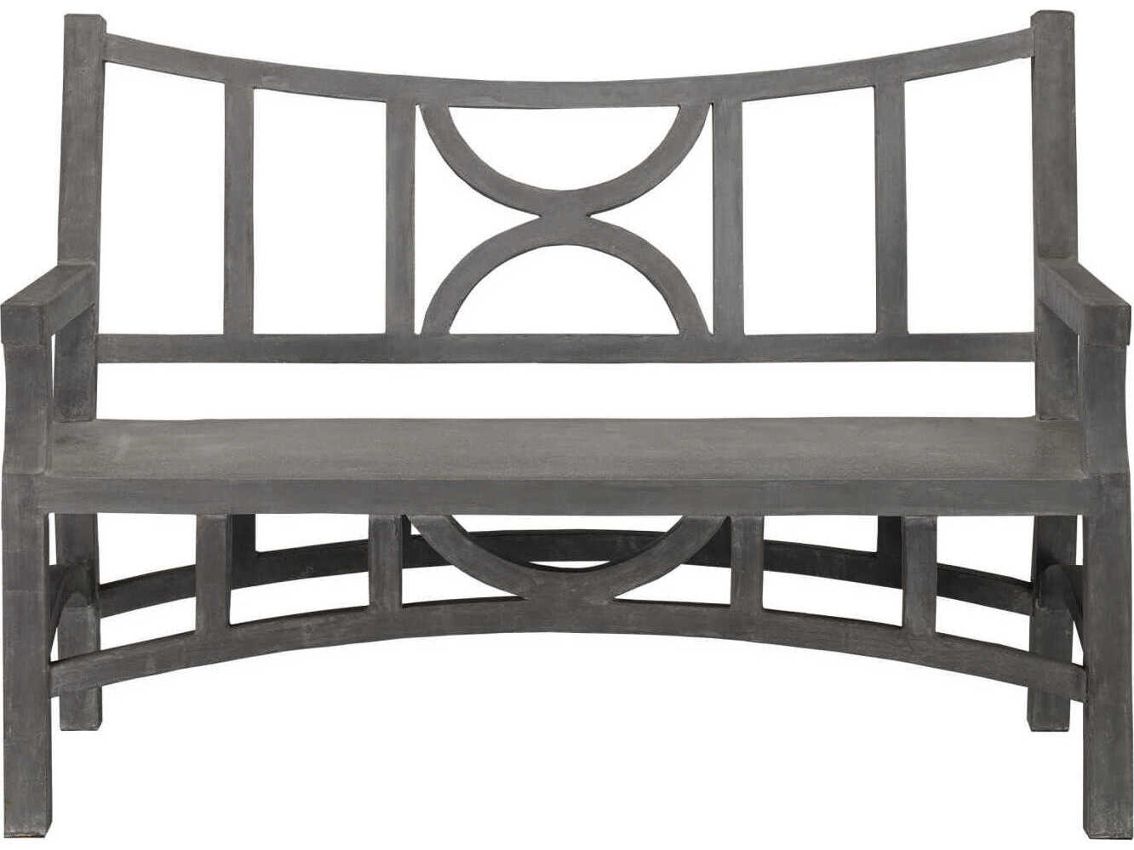 Currey & Company Colesden Dark Gray Faux Bois Accent Bench