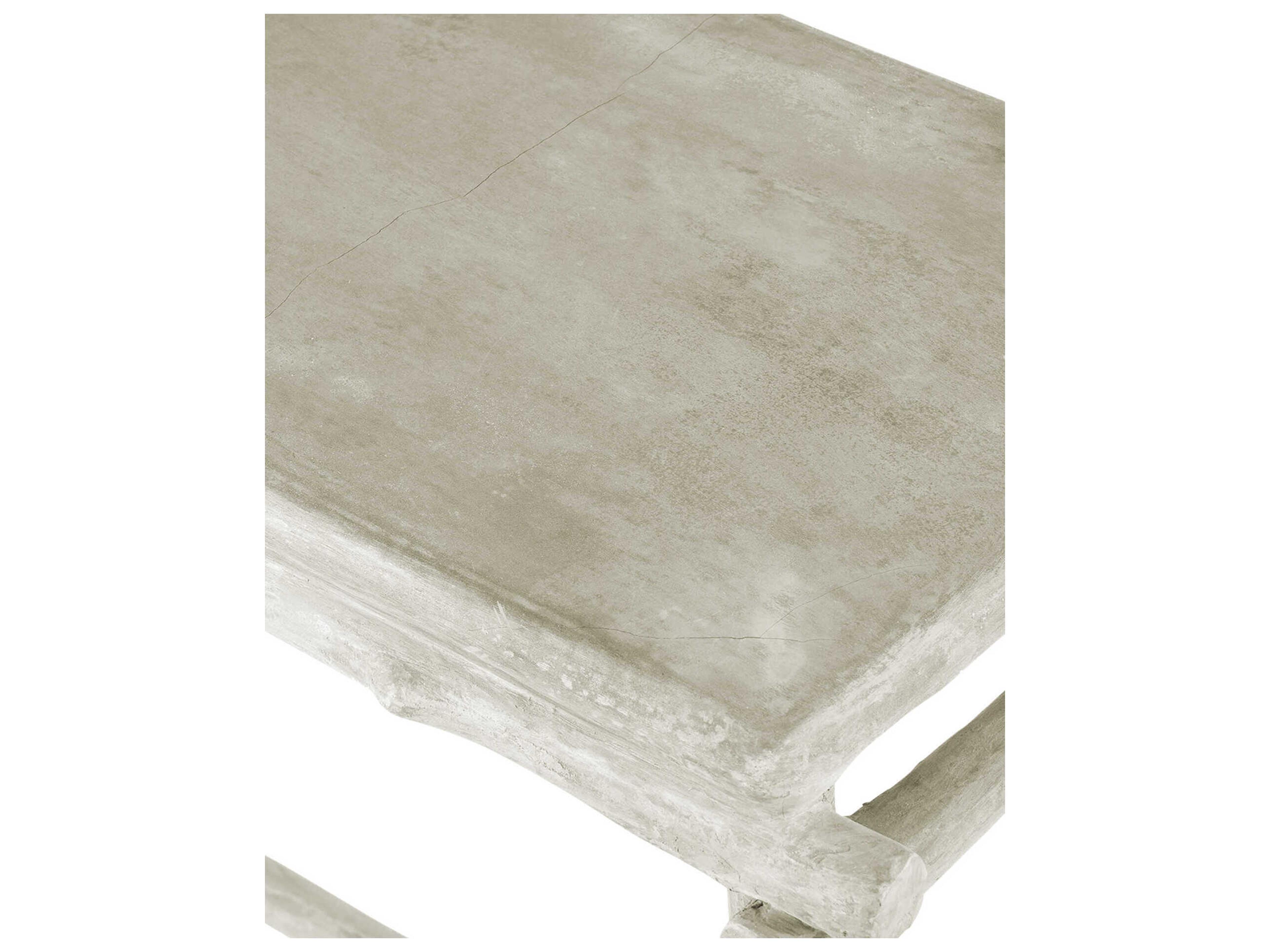 Currey & Company Luzon Rectangular Concrete Portland Faux Bois Console Table