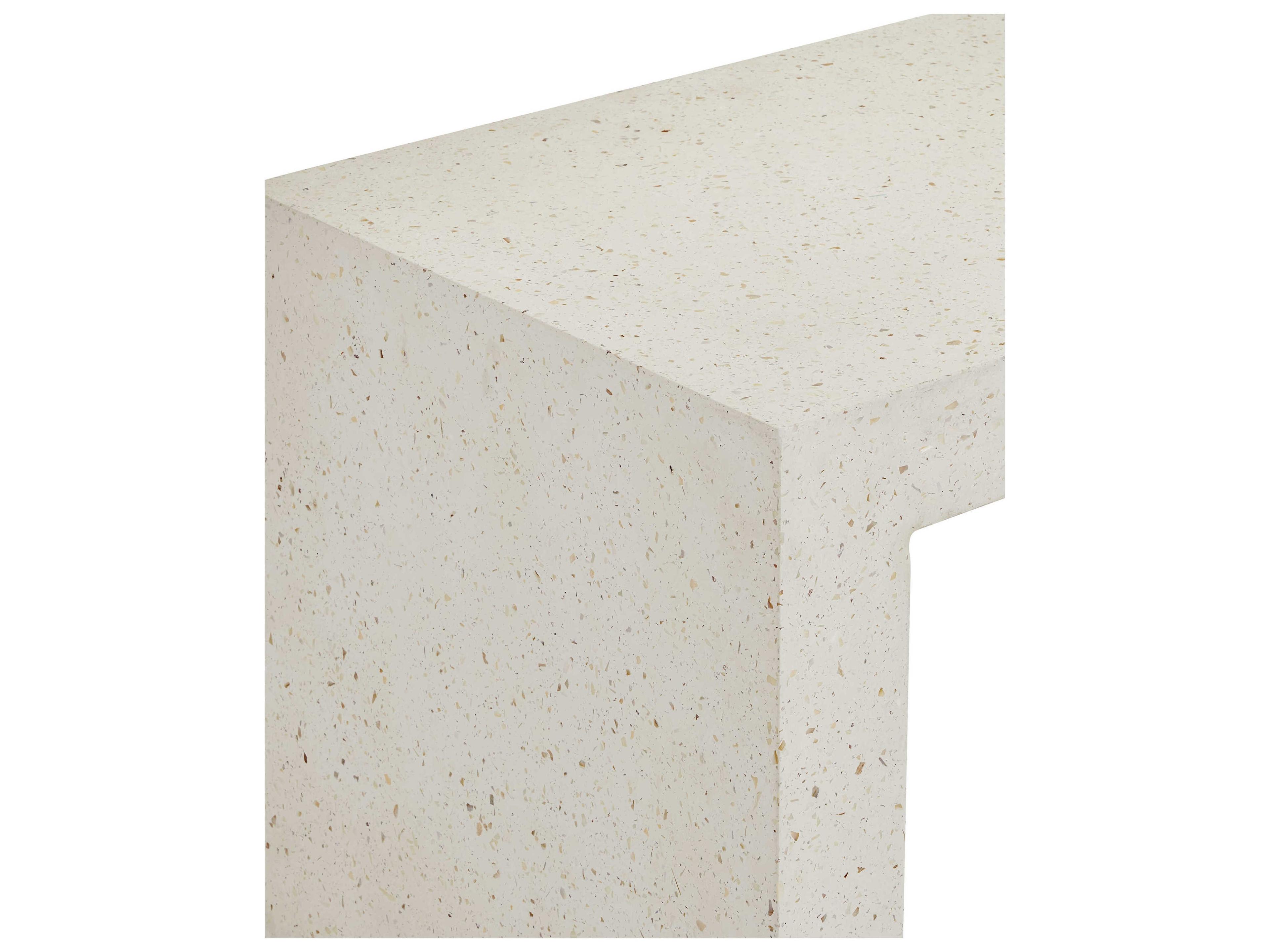 Currey & Company Carson Rectangular Concrete Ivory Terrazzo Console Table