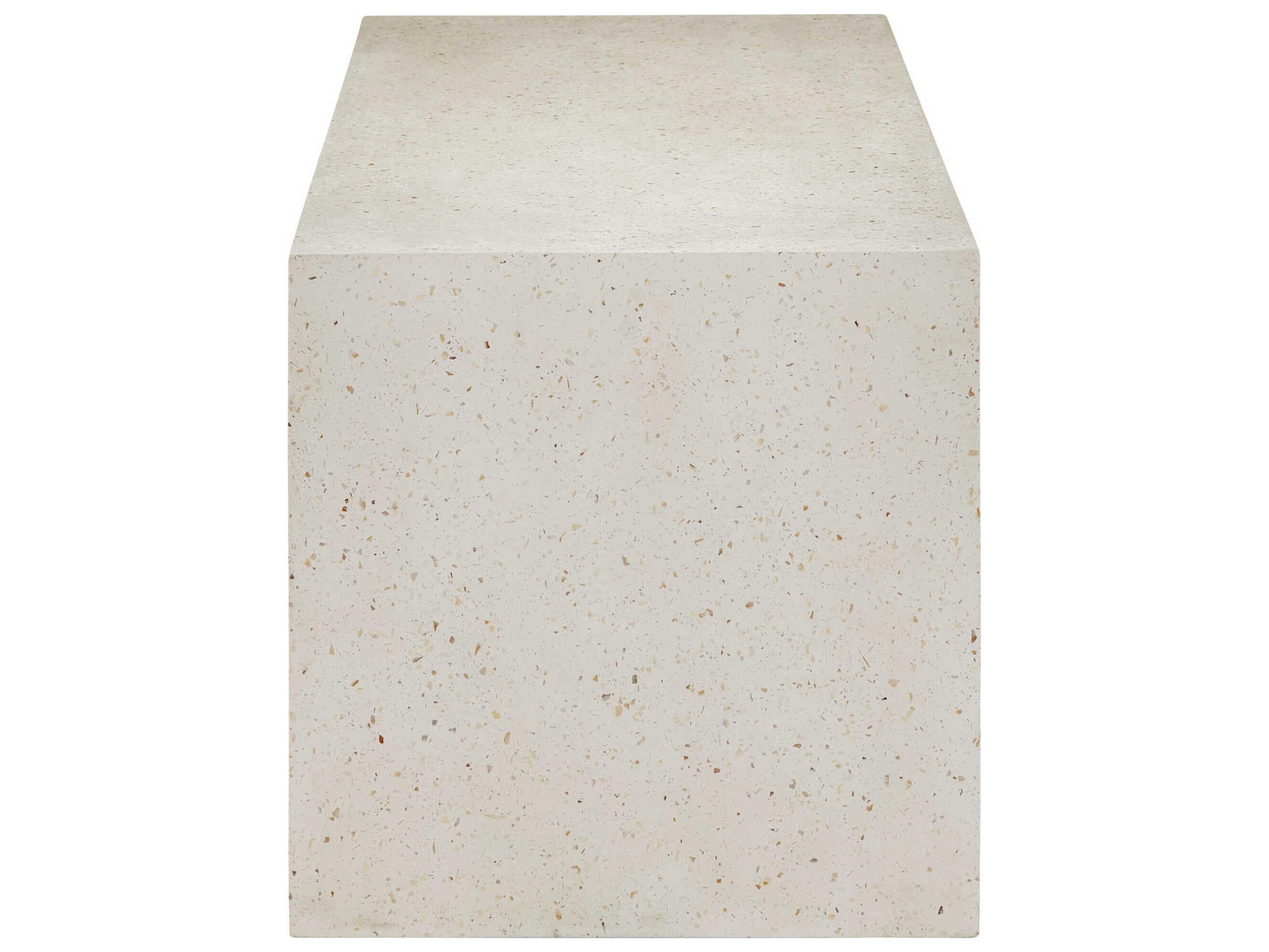 Currey & Company Carson 48" Ivory Terrazzo Beige Accent Bench