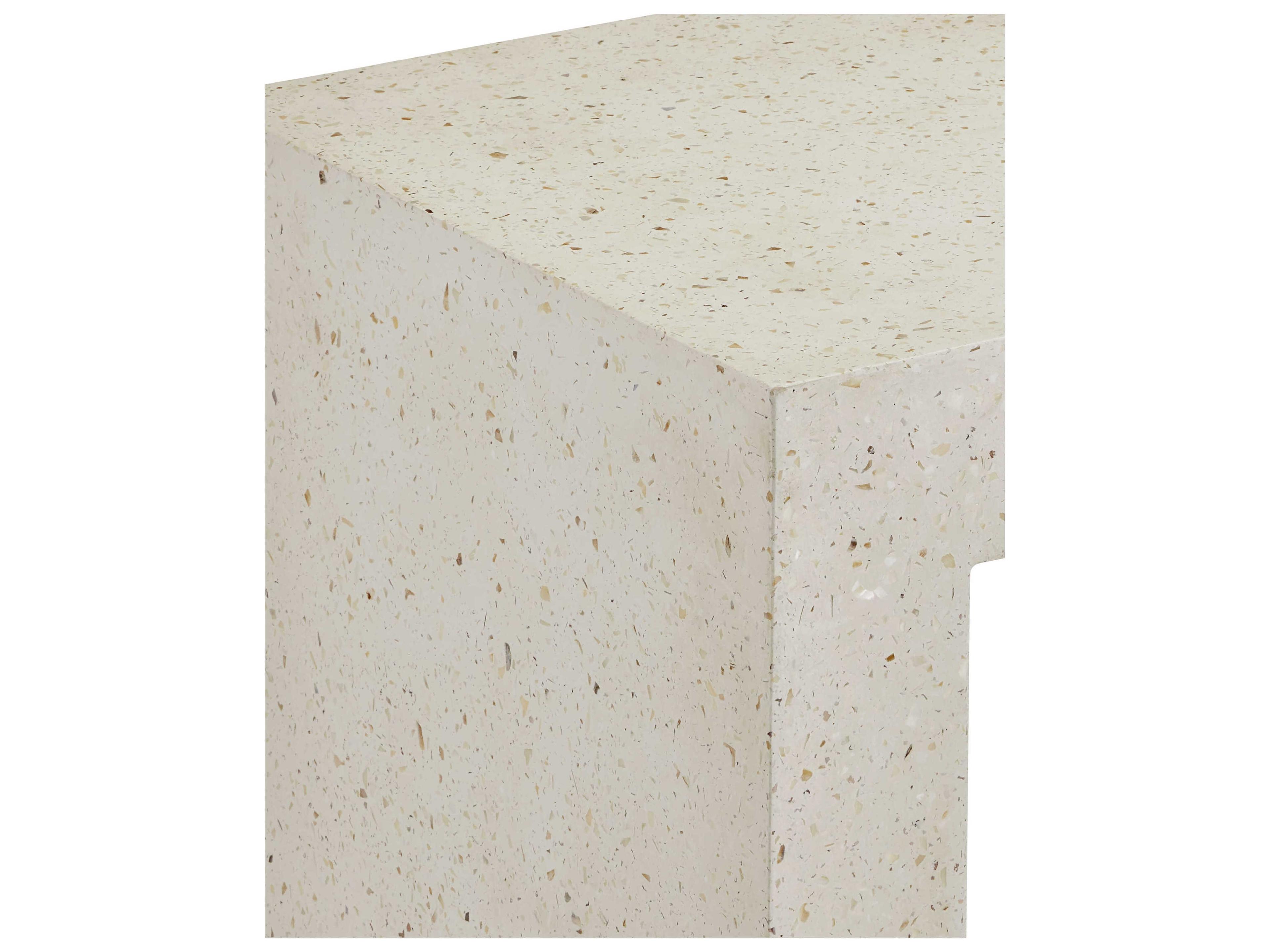 Currey & Company Carson 16" Square Concrete Ivory Terrazzo End Table