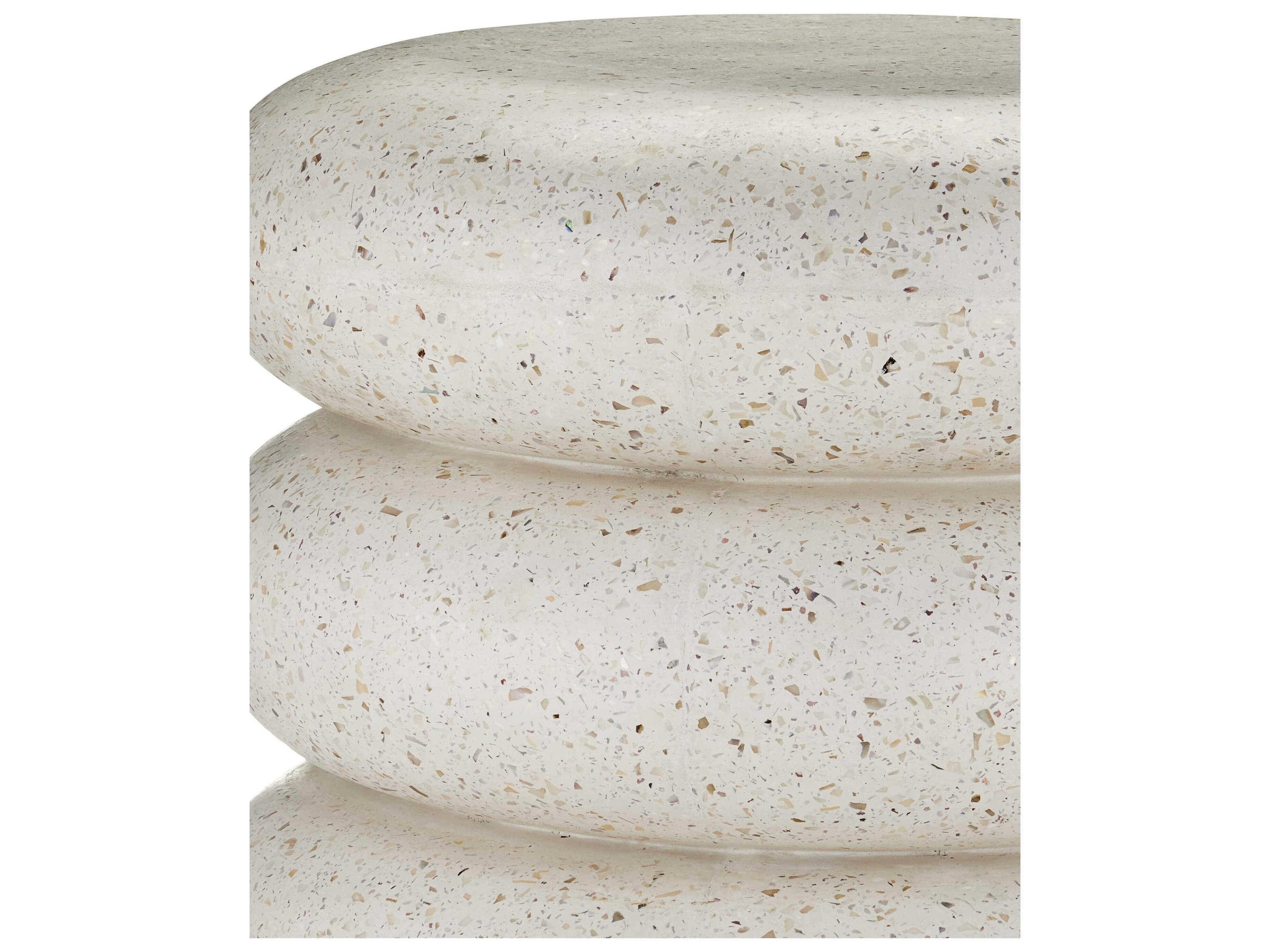 Currey & Company Cusani 20" Ivory Terrazzo Beige Accent Stool