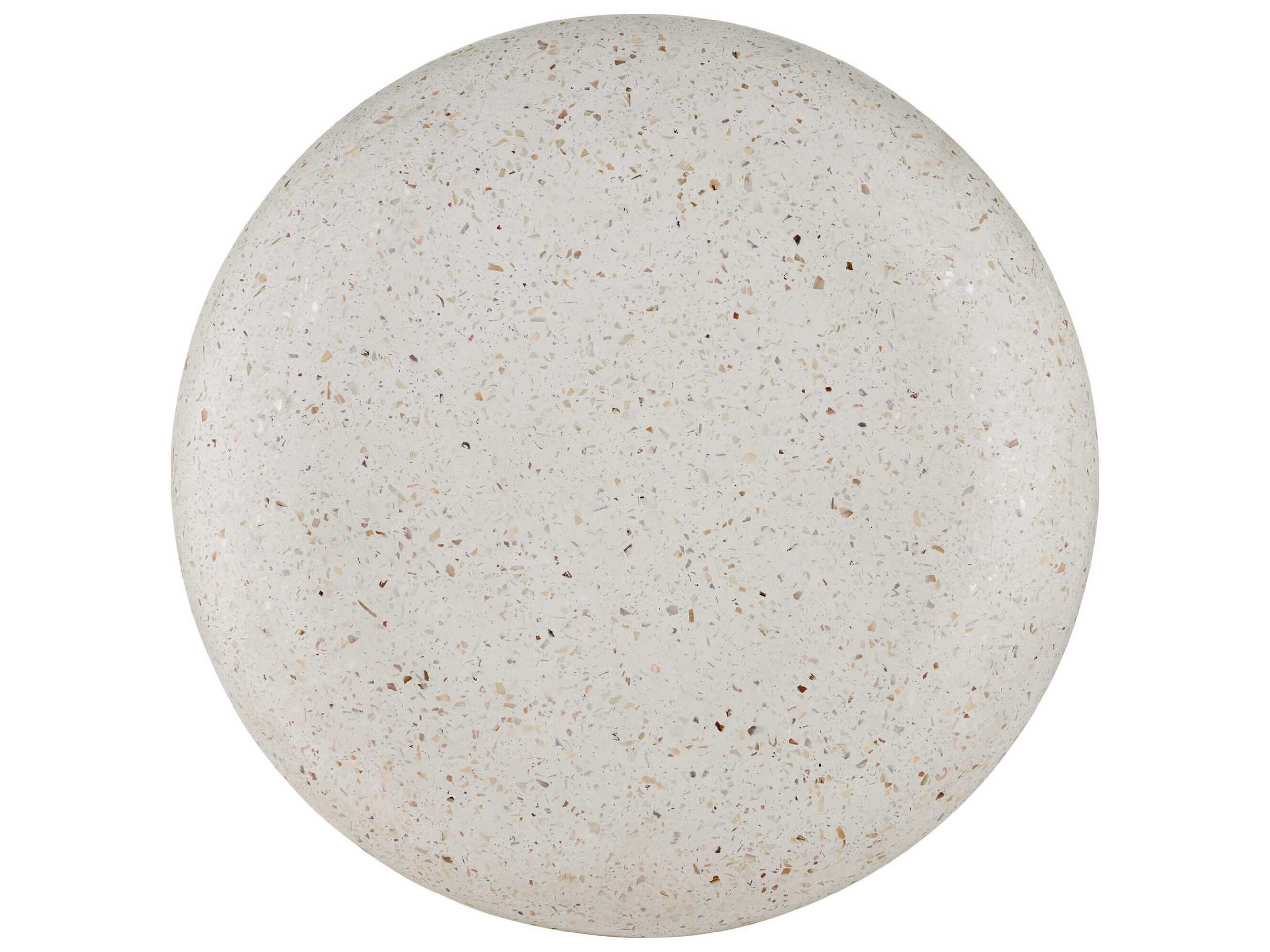 Currey & Company Cusani 20" Ivory Terrazzo Beige Accent Stool
