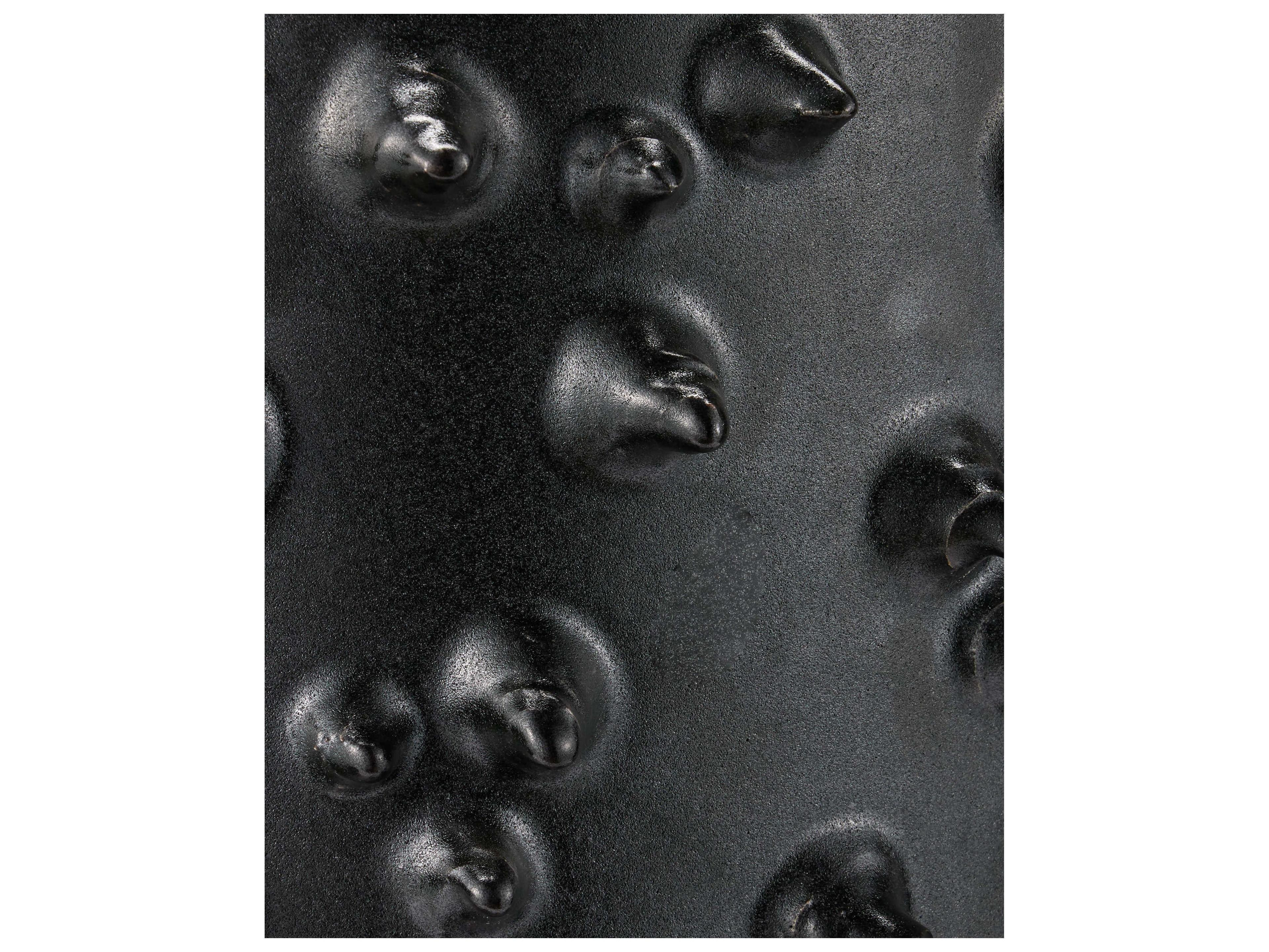 Currey & Company Baltz Round Ceramic Black End Table