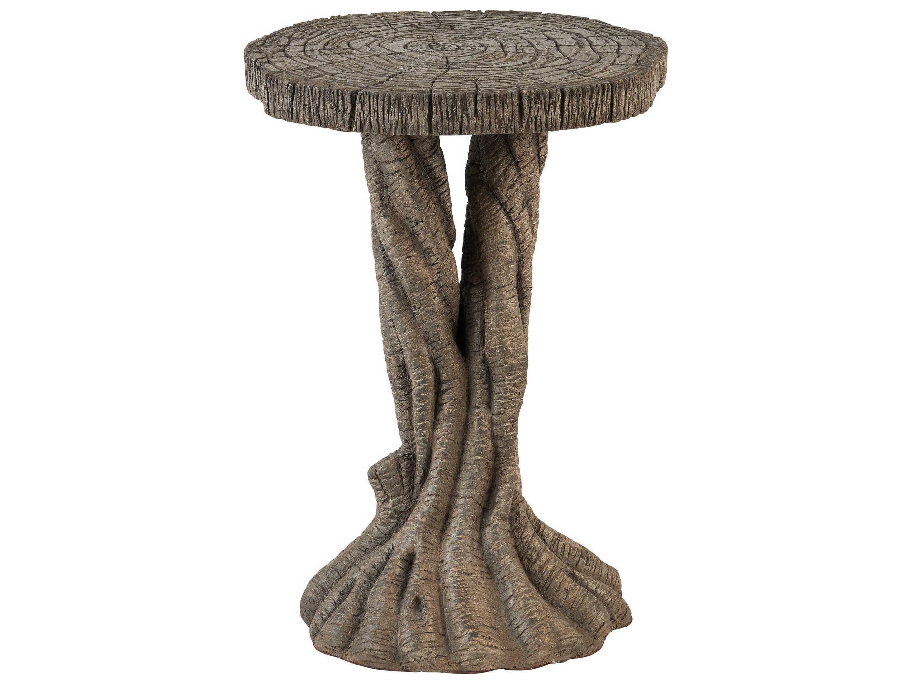 Currey & Company Dunmore Round Concrete Charbon De Bois End Table