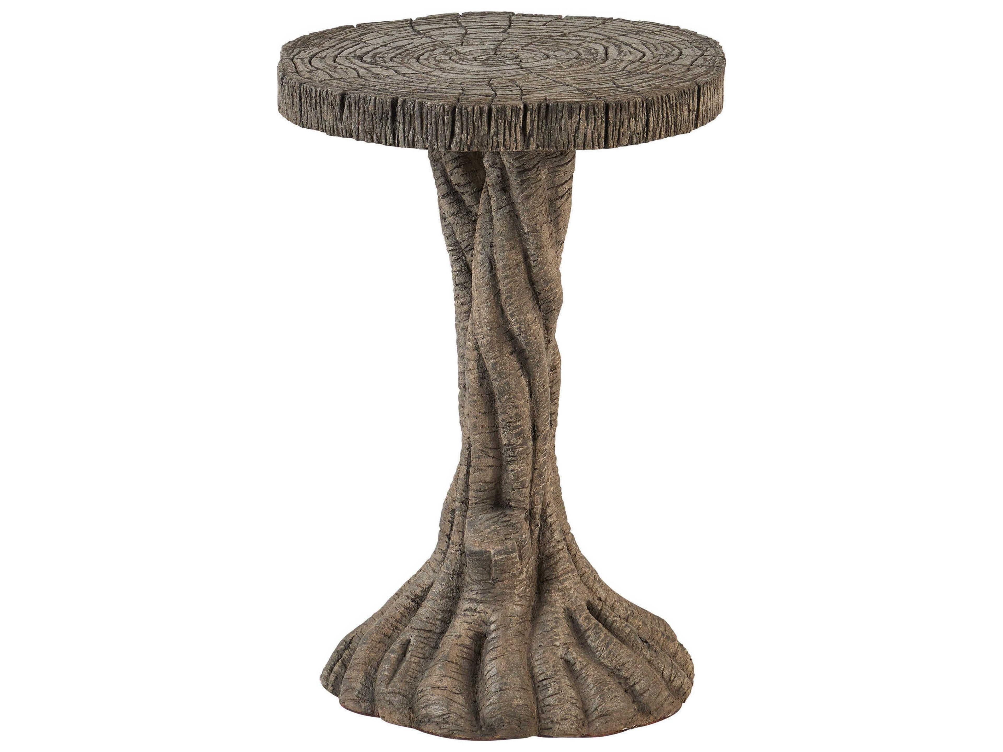 Currey & Company Dunmore Round Concrete Charbon De Bois End Table