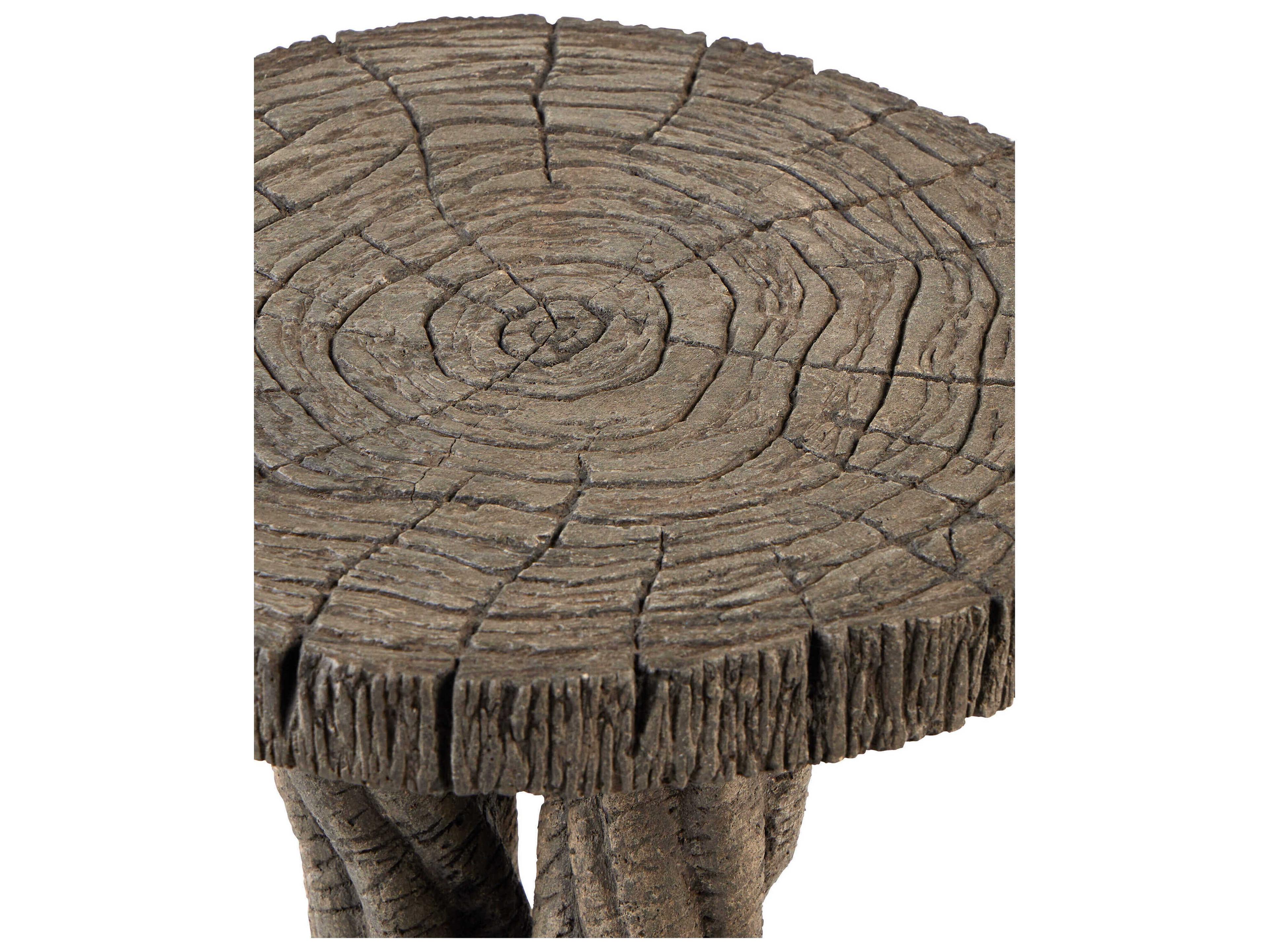 Currey & Company Dunmore Round Concrete Charbon De Bois End Table