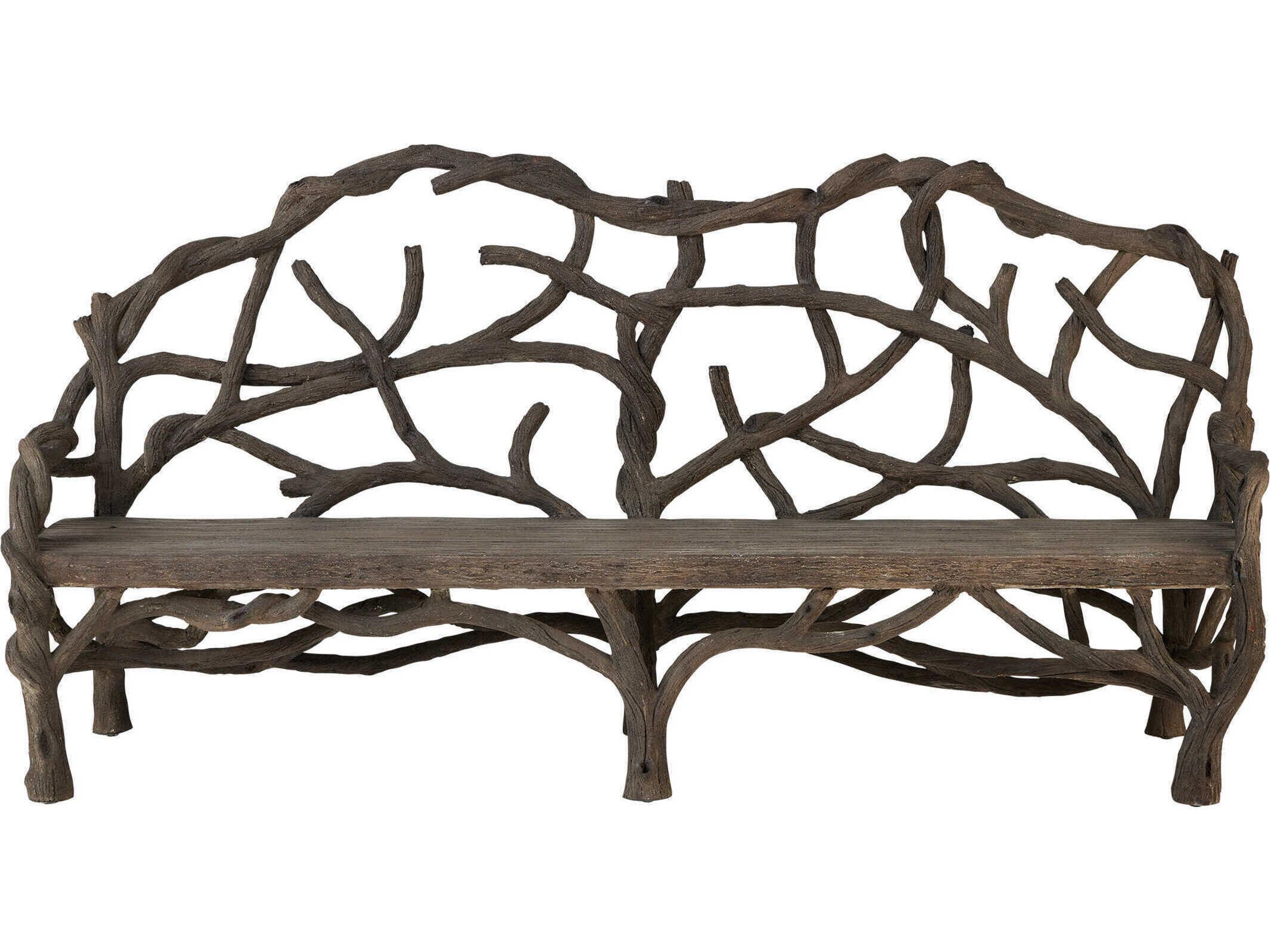 Currey & Company Dunmore Charbon De Bois Brown Accent Bench