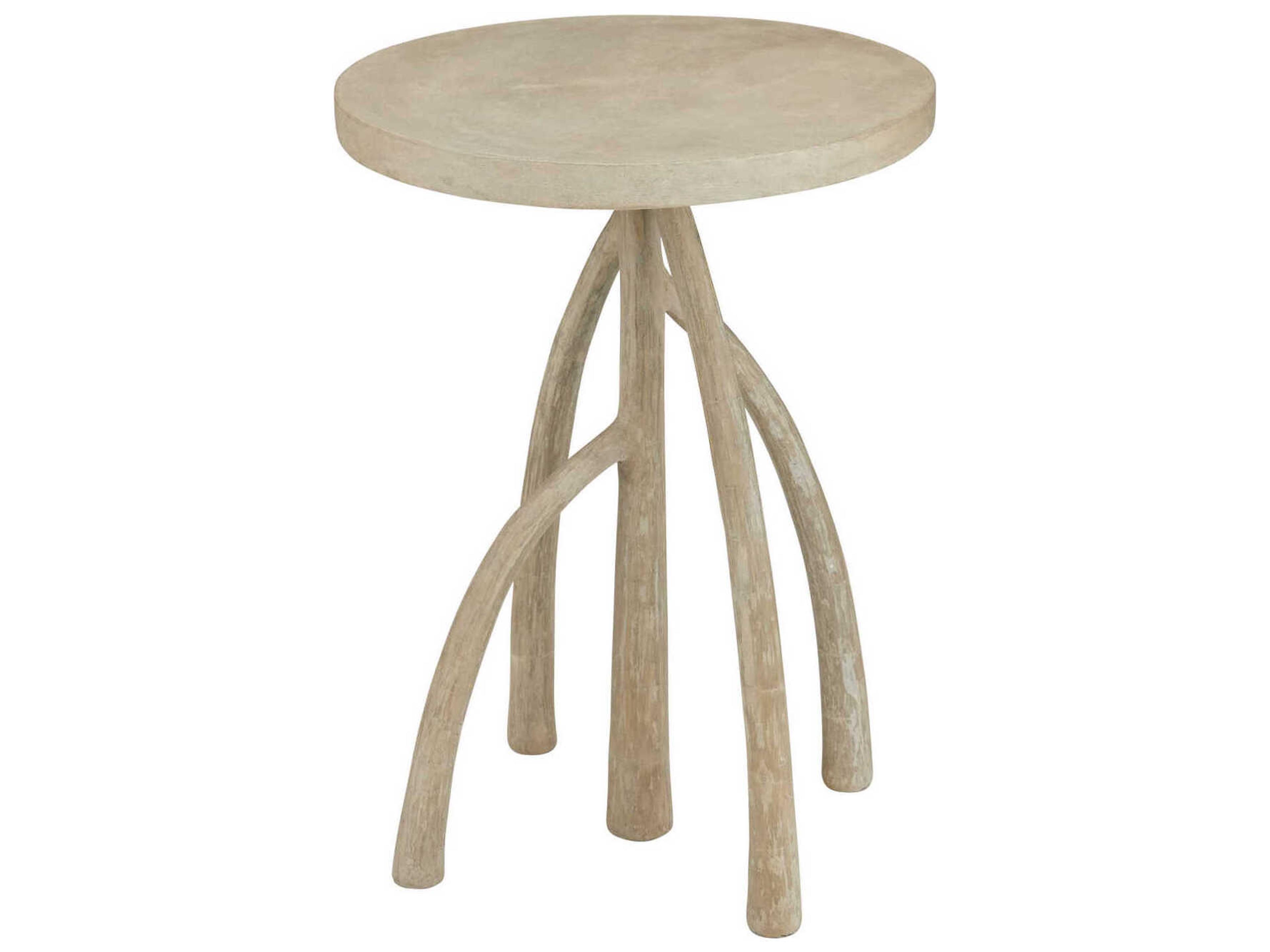 Currey & Company Mangal Round Concrete Portland End Table