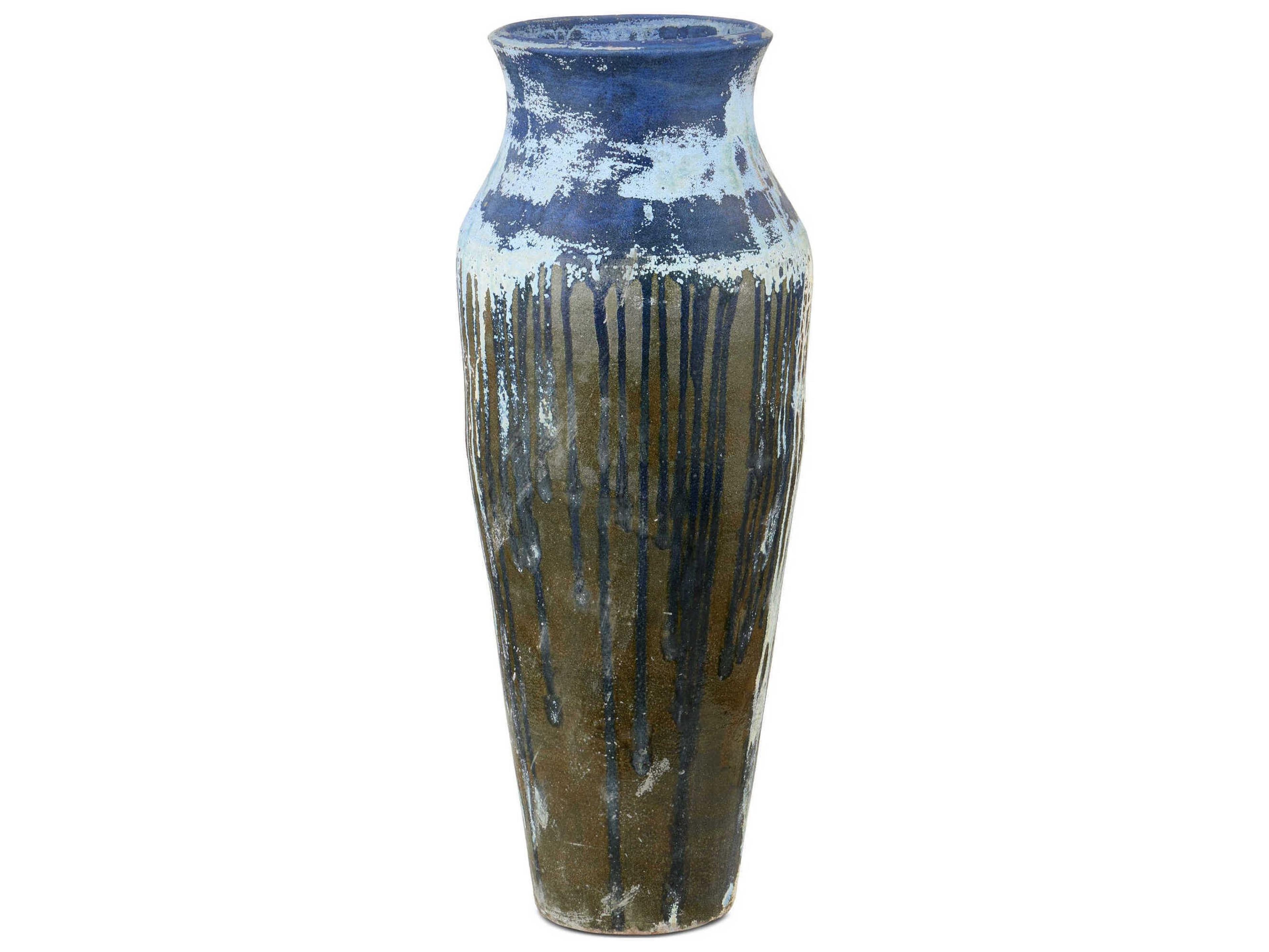 Currey & Company Capizzi Blue Drip Urn
