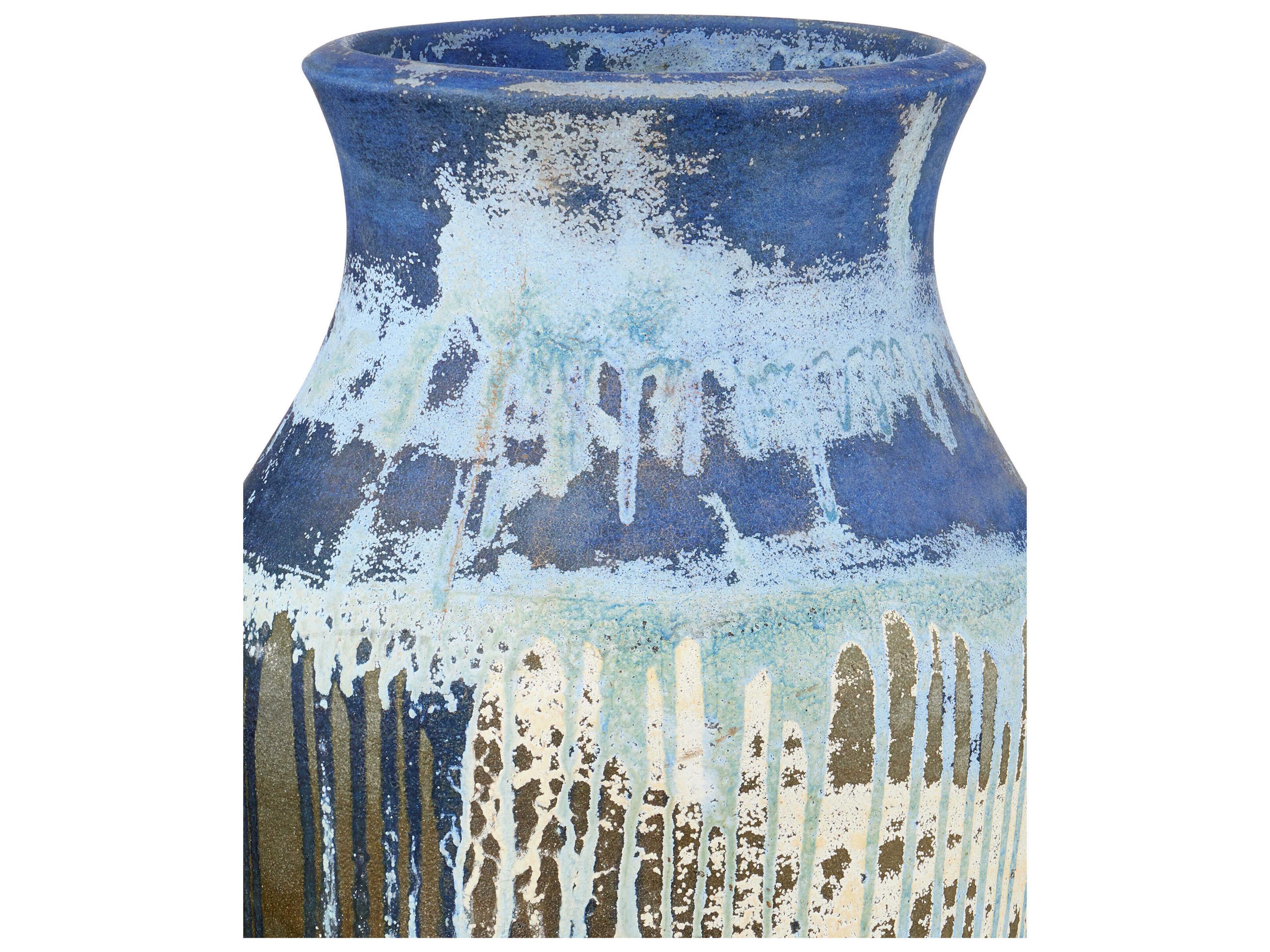 Currey & Company Capizzi Blue Drip Urn
