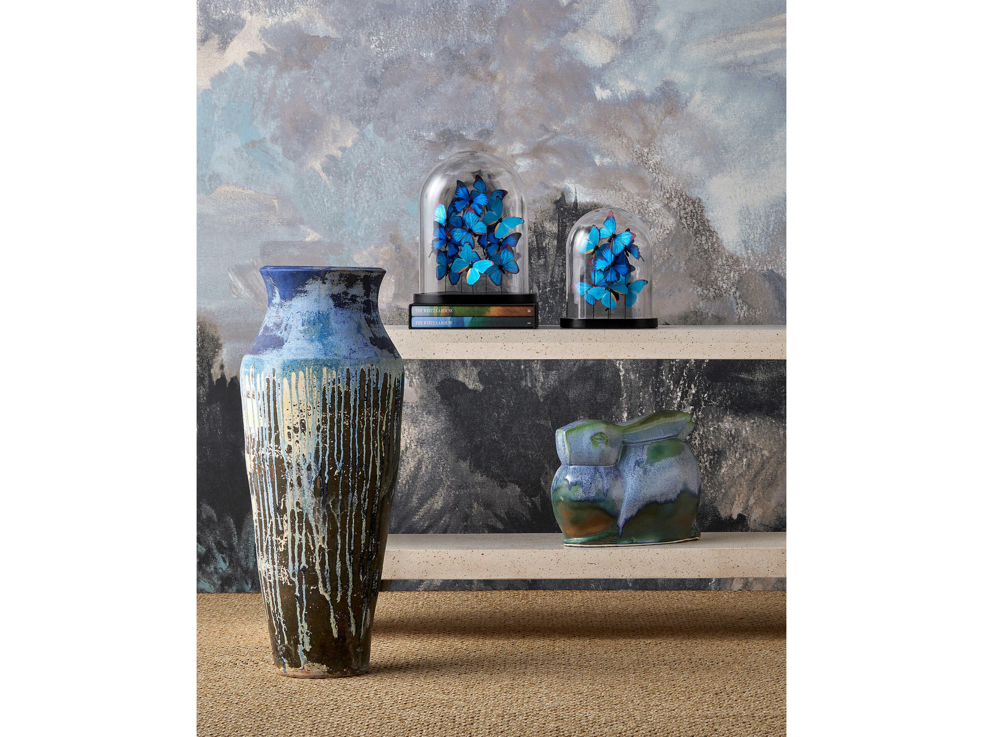 Currey & Company Capizzi Blue Drip Urn