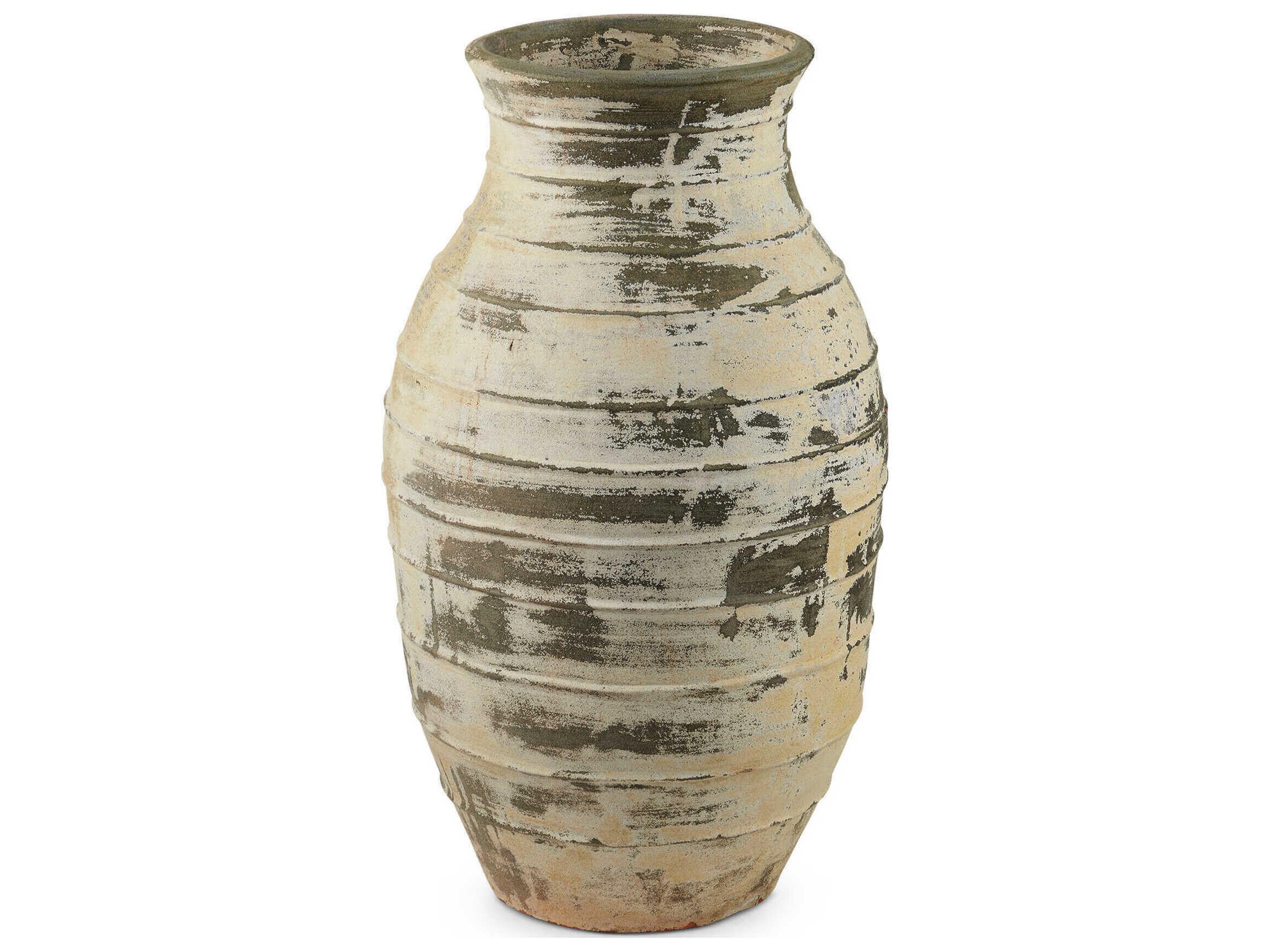 Currey & Company Ragusa Large Antique White Urn