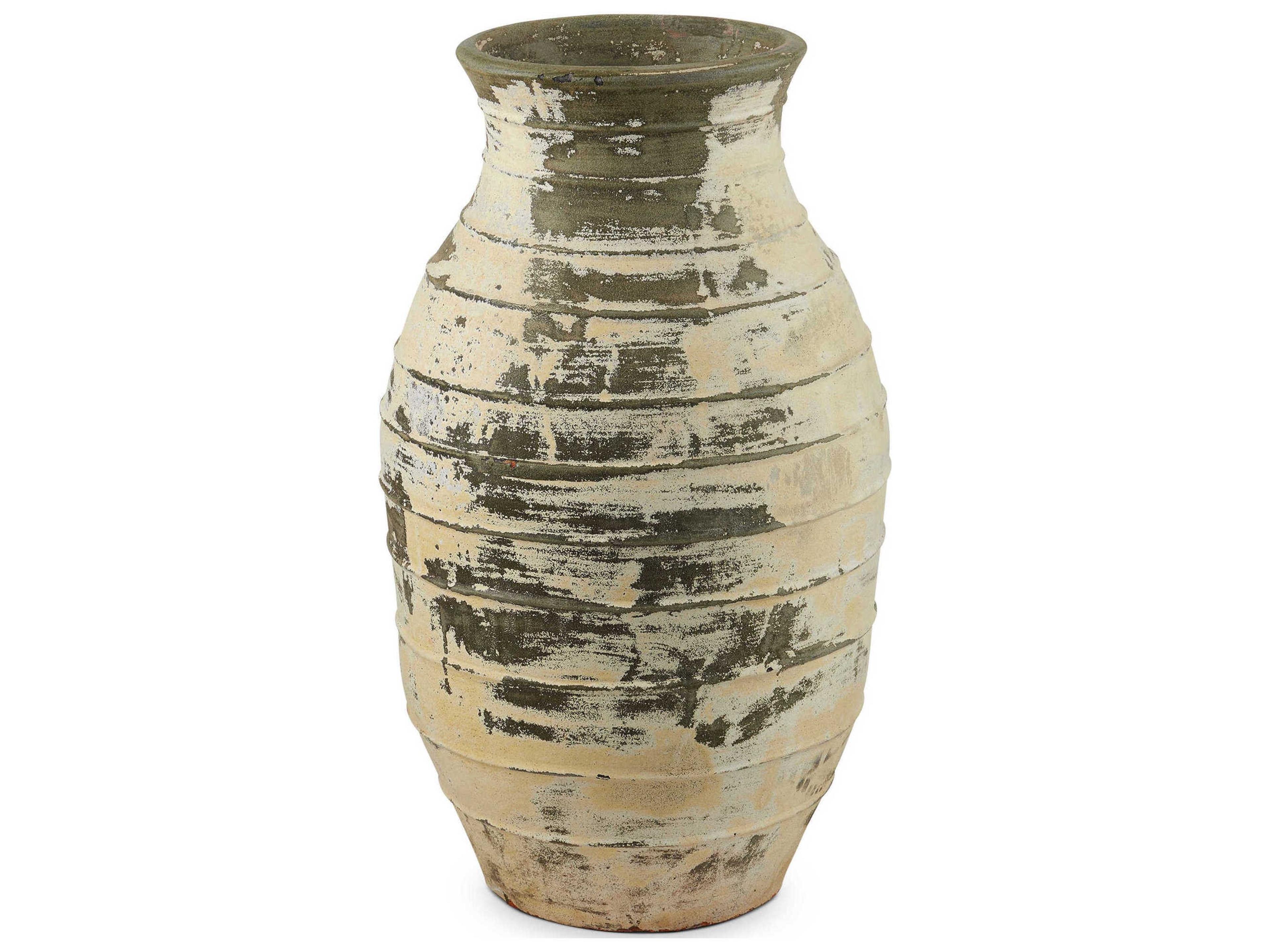 Currey & Company Ragusa Large Antique White Urn