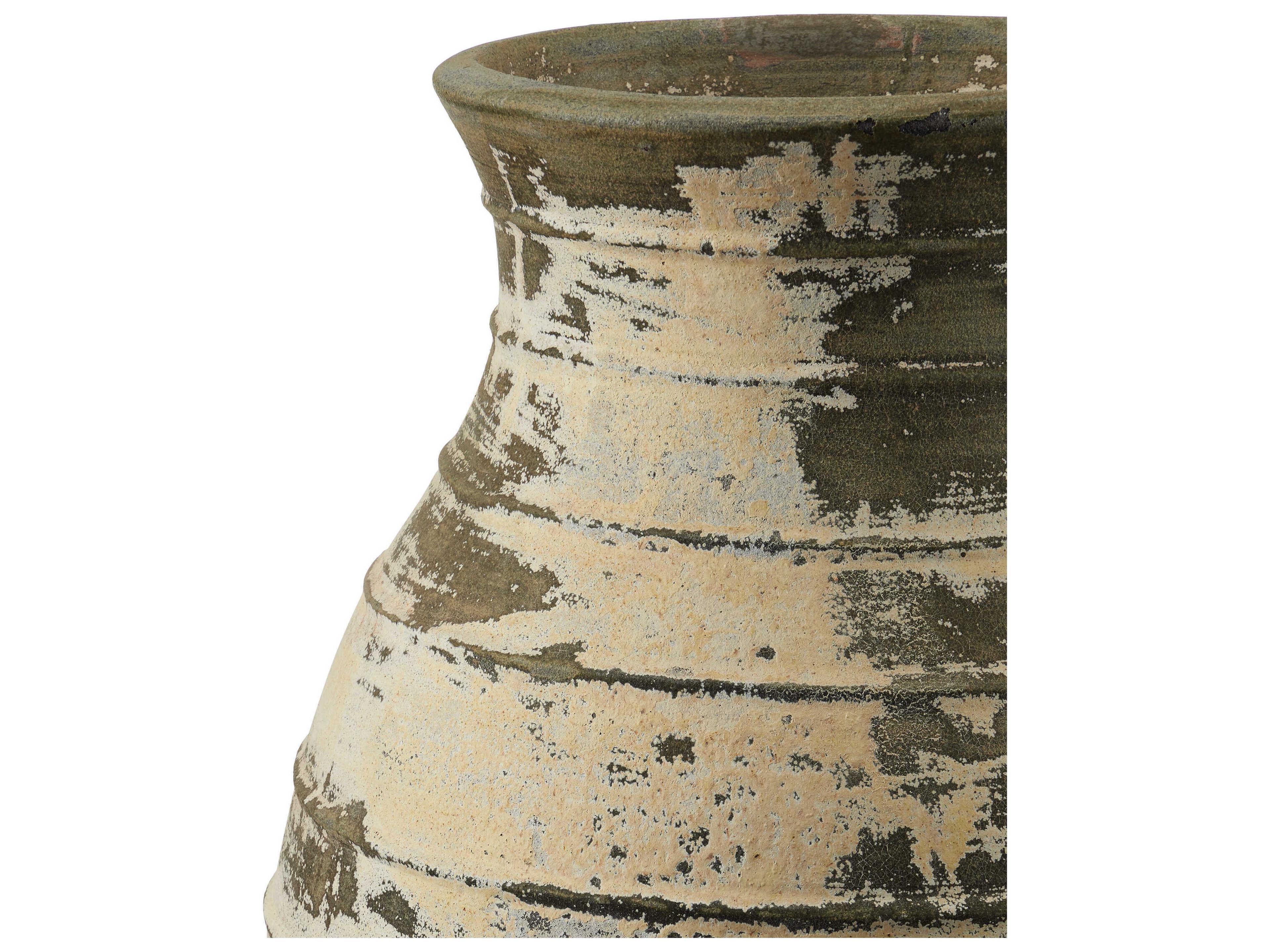 Currey & Company Ragusa Large Antique White Urn