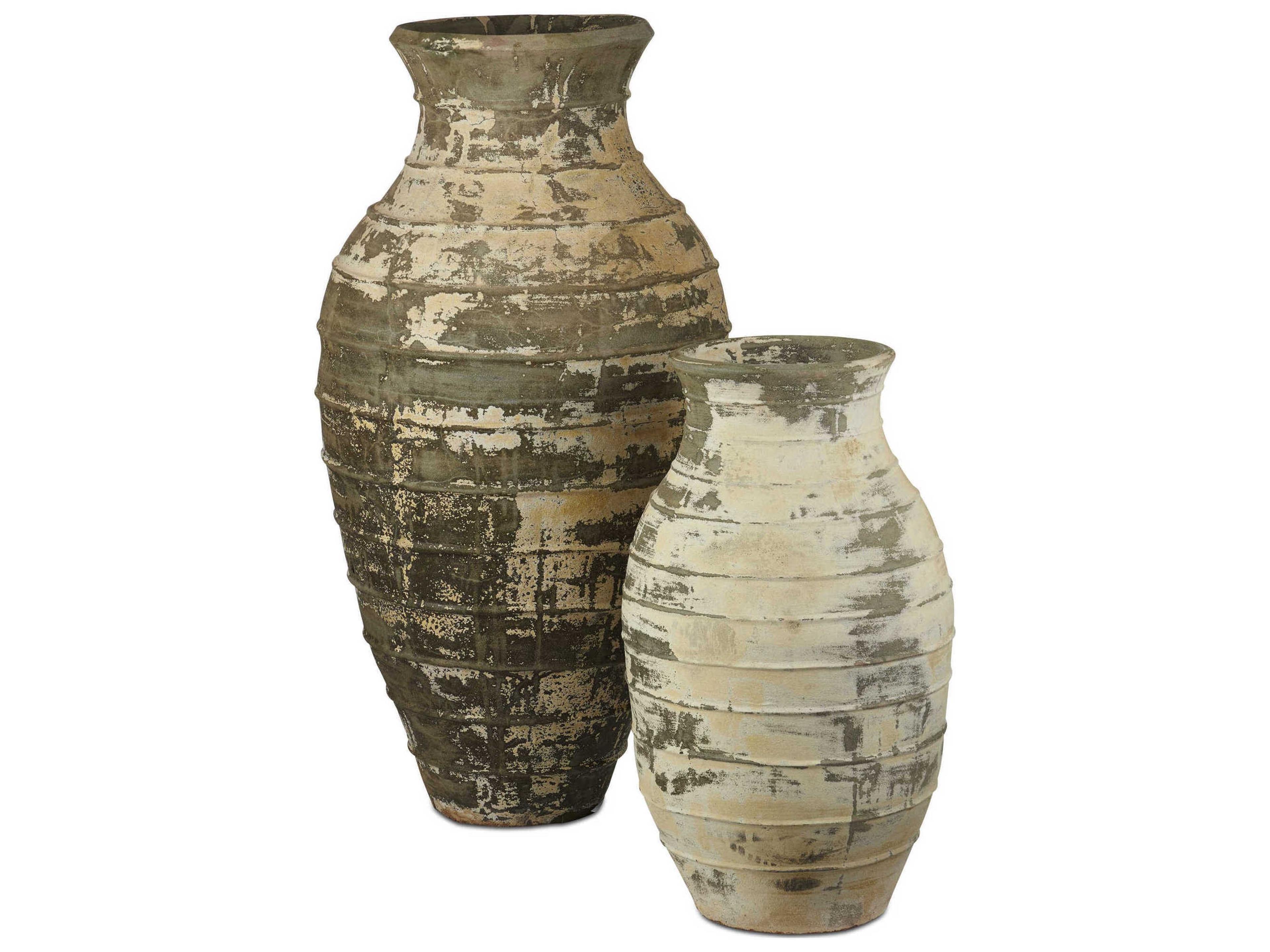 Currey & Company Ragusa Large Antique White Urn