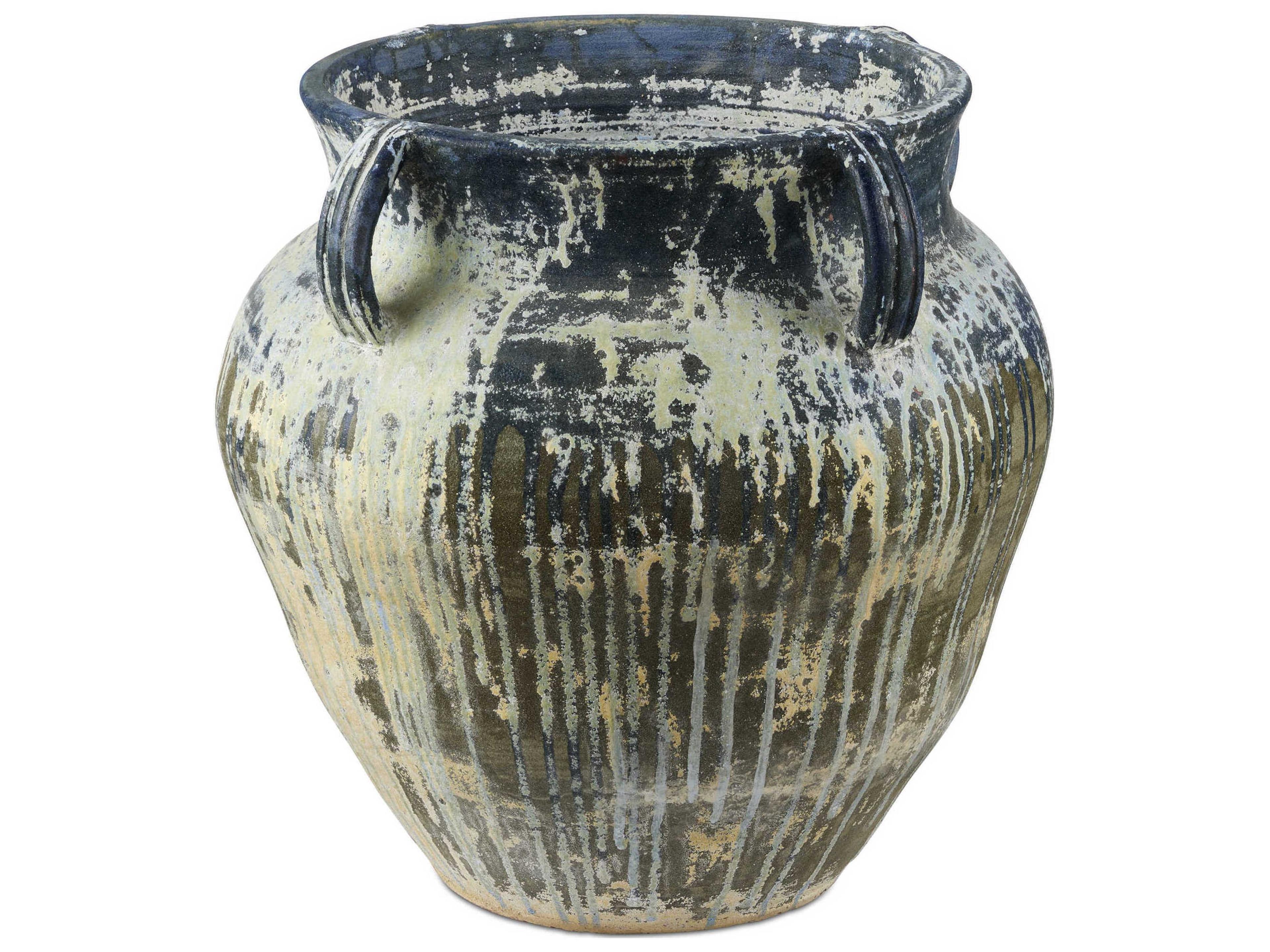 Currey & Company Agrigento Blue Drip Planter