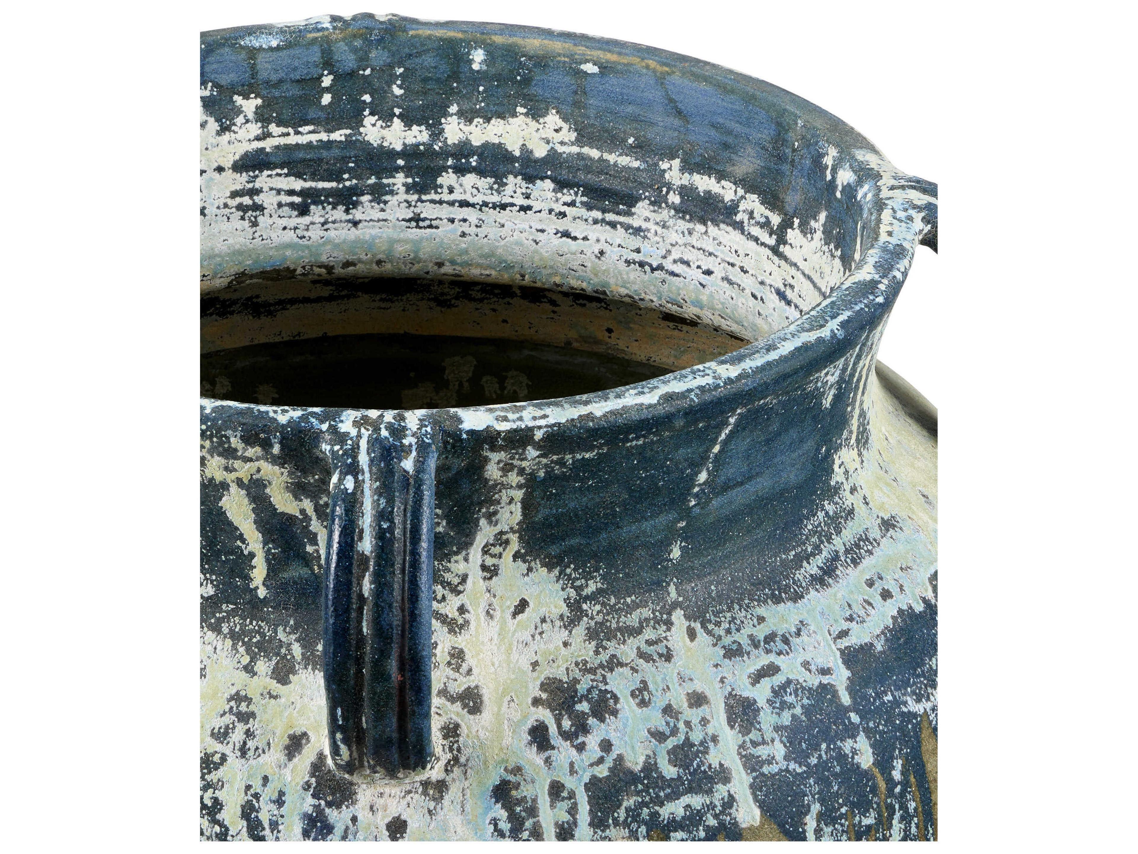 Currey & Company Agrigento Blue Drip Planter