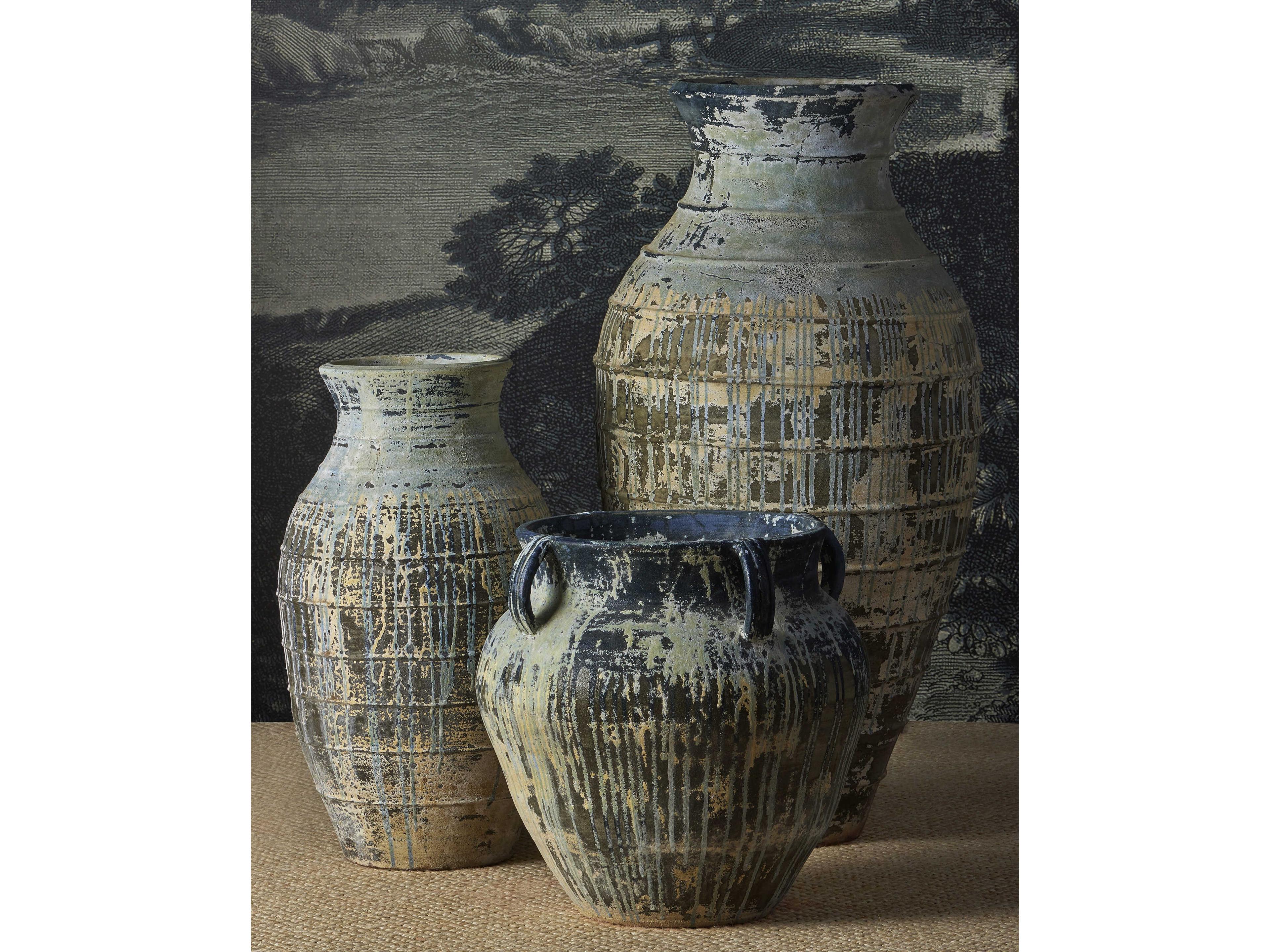 Currey & Company Agrigento Blue Drip Planter