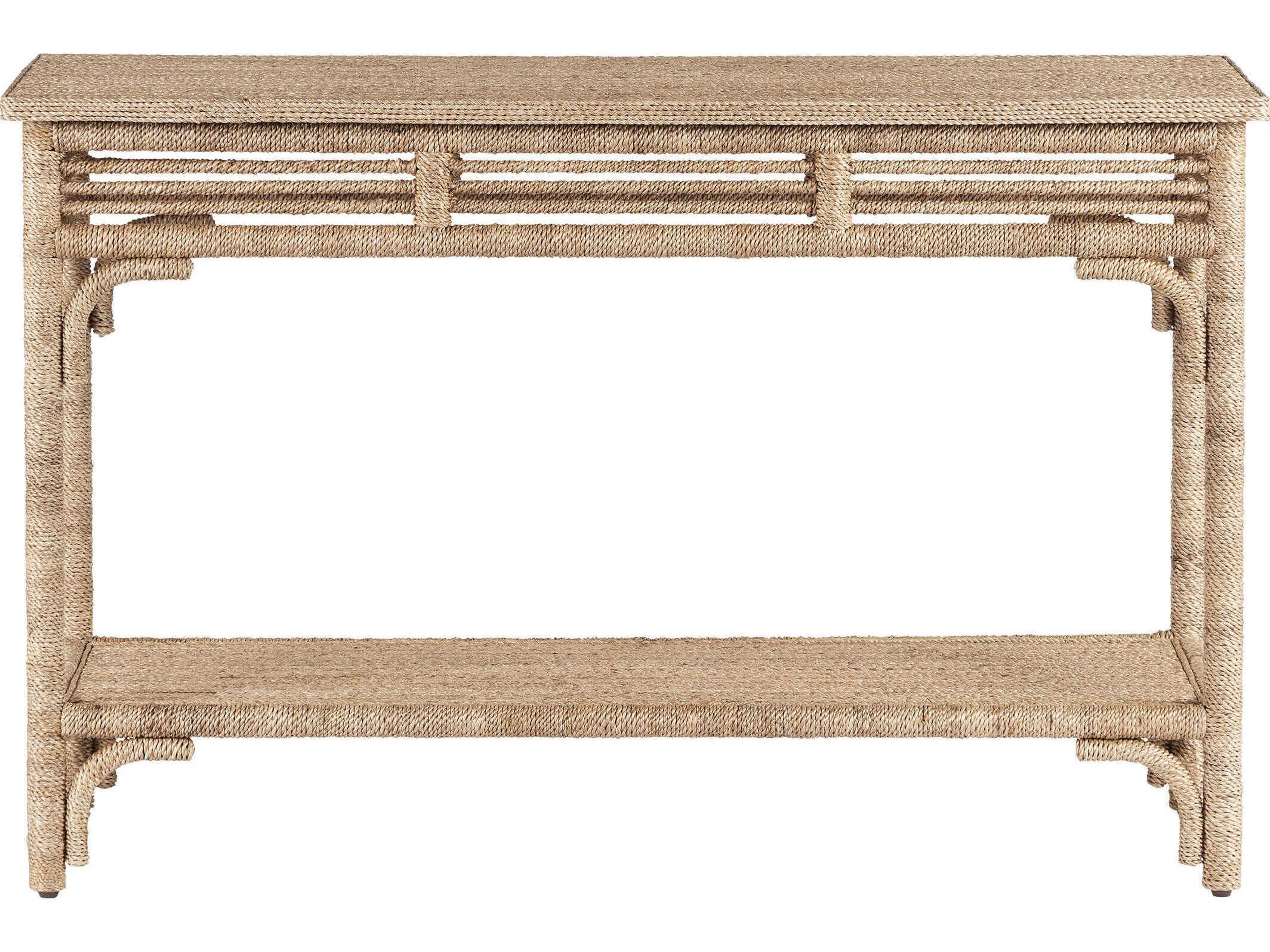 urrey & Company Olisa Rectangular Rattan Console Table