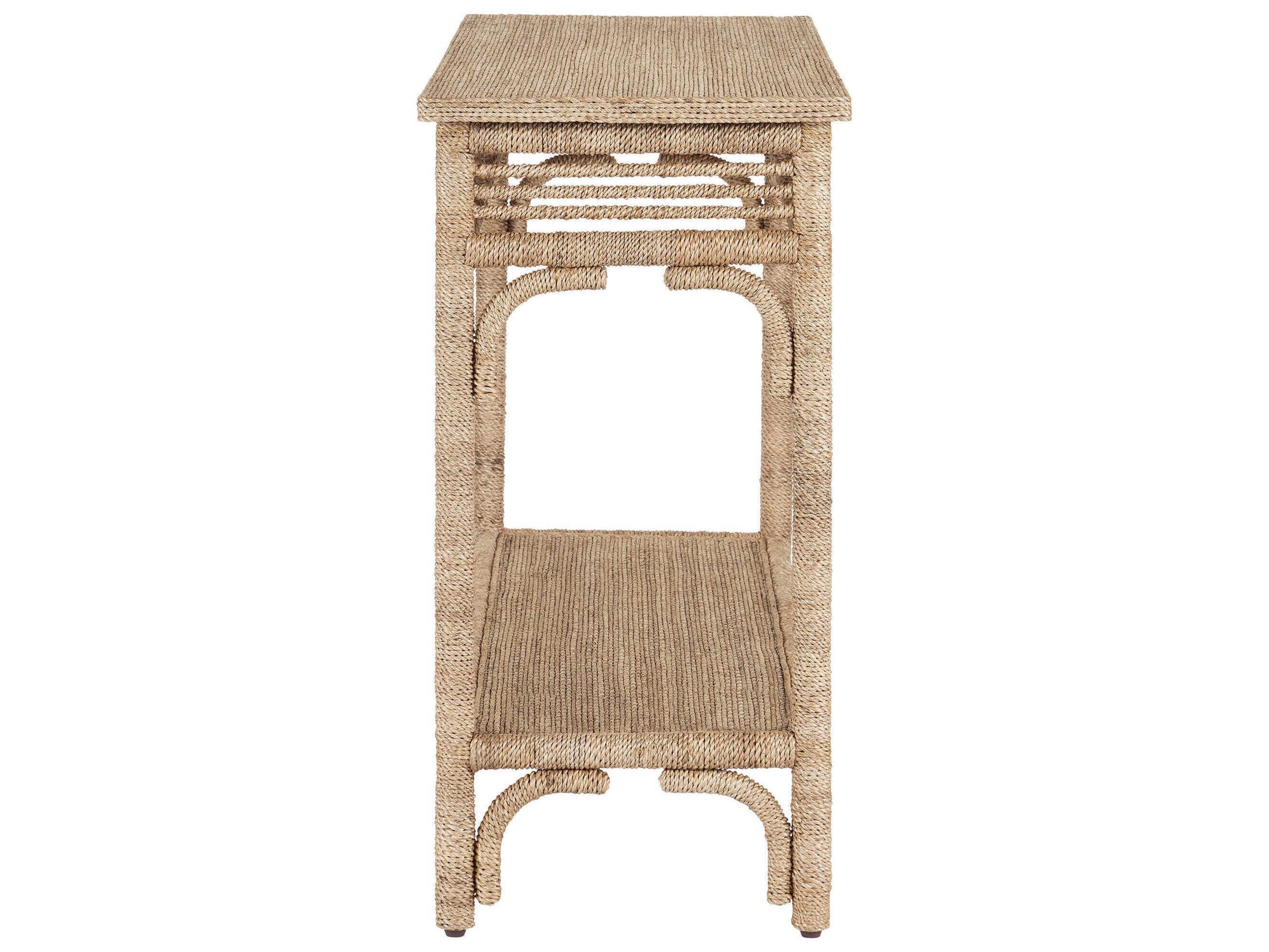 urrey & Company Olisa Rectangular Rattan Console Table