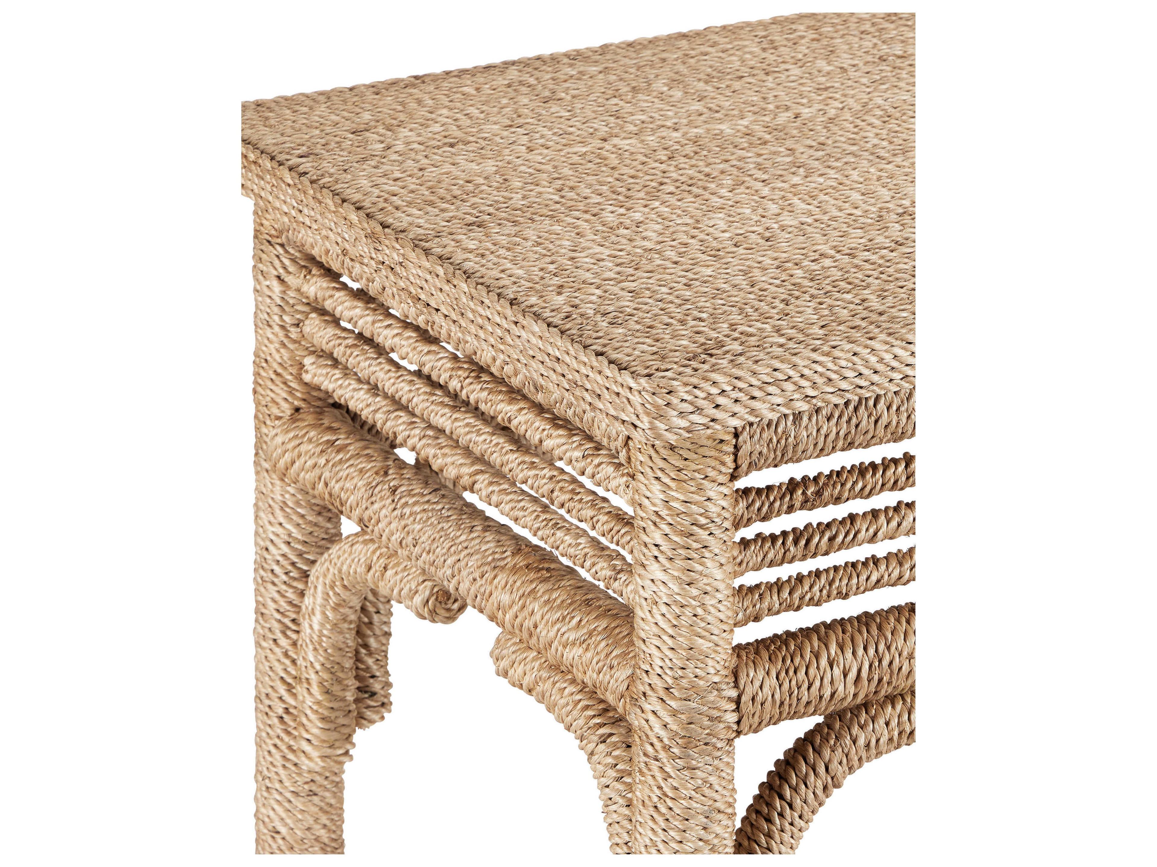 urrey & Company Olisa Rectangular Rattan Console Table