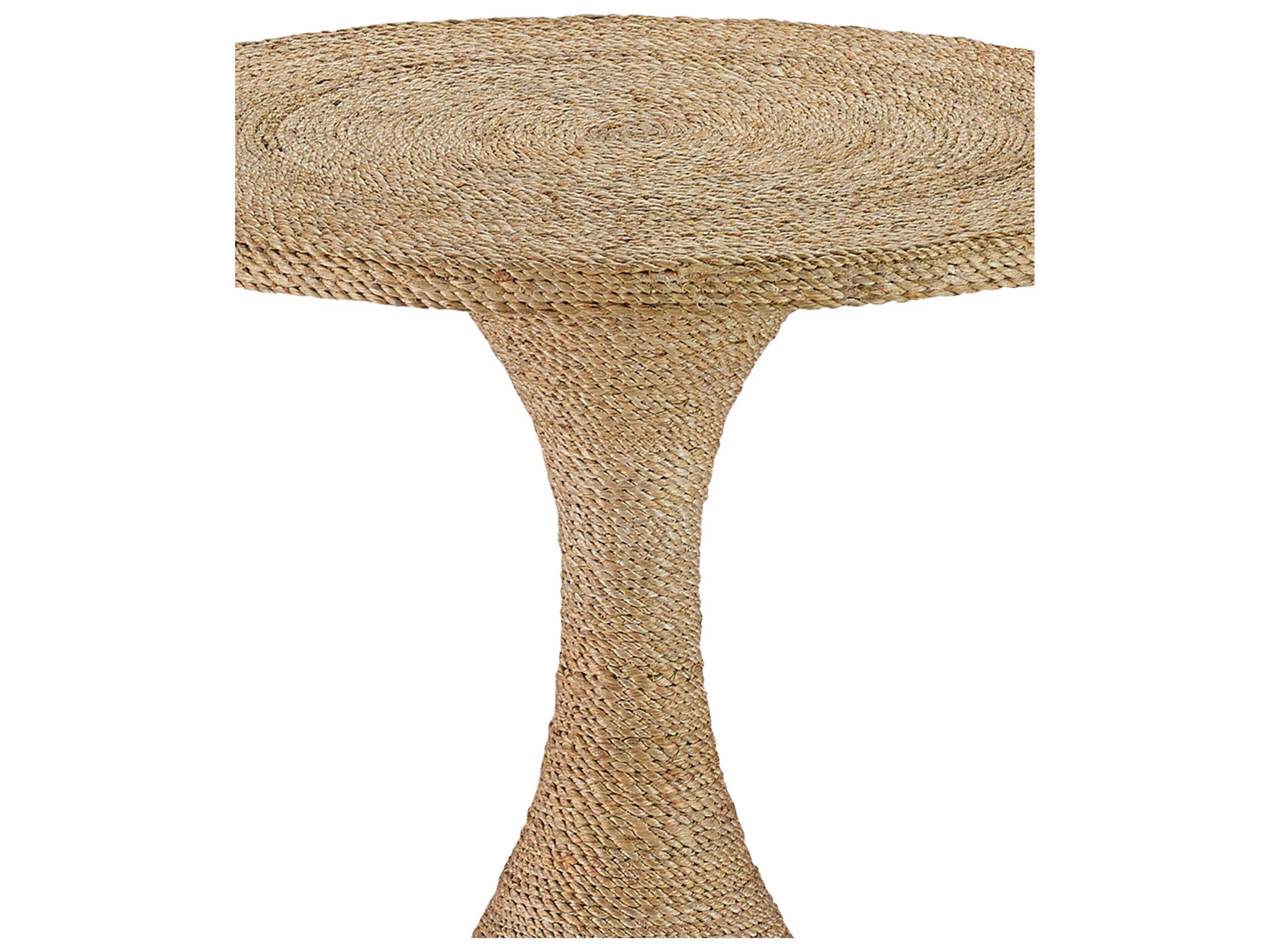 Currey & Company Simo Round Rattan End Table