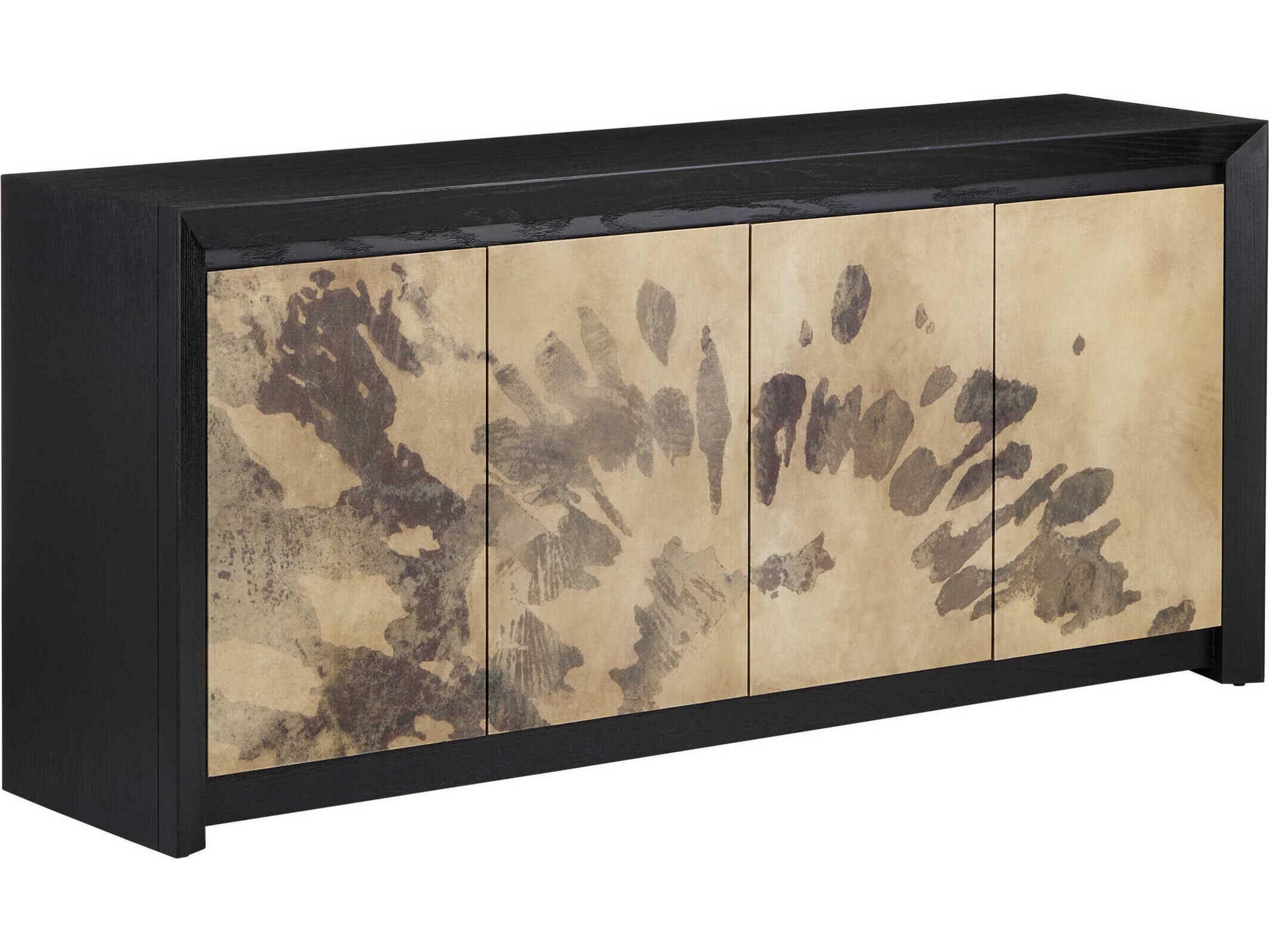 Karlson Faux Vellum Credenza in Caviar Black