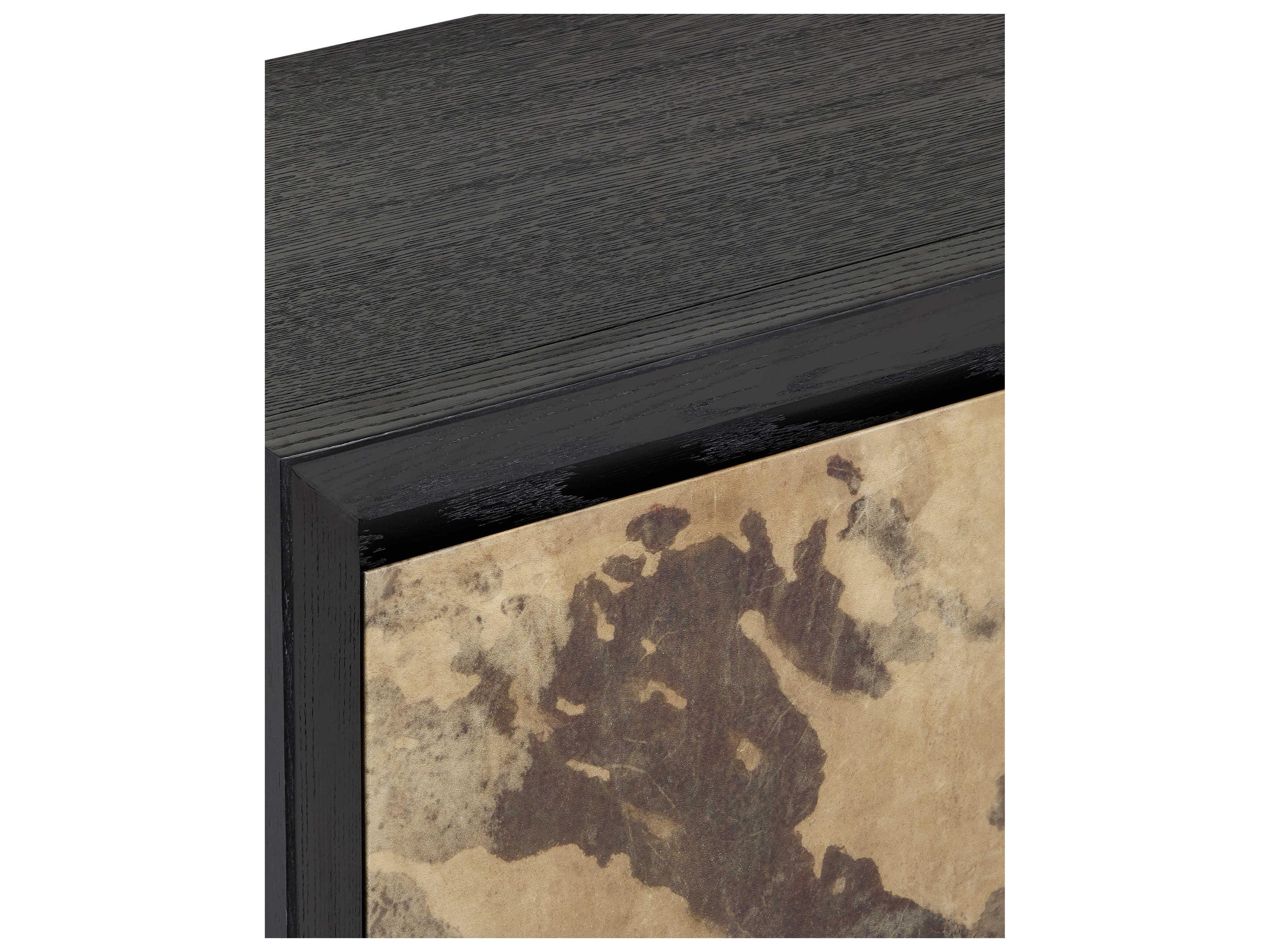 Currey & Company Karlson 80" Natural Vellum Caviar Black Sideboard