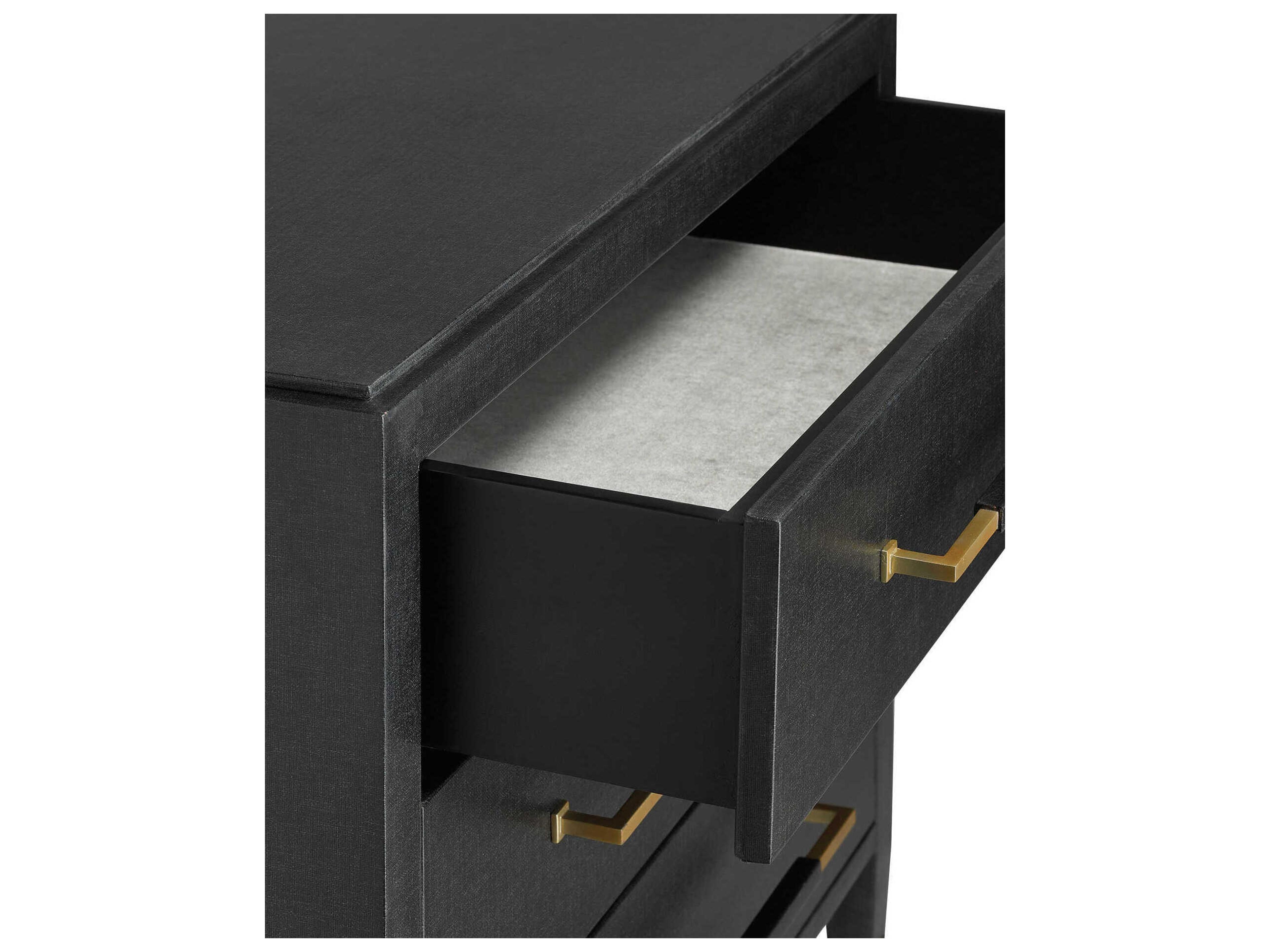 Currey & Company Verona 3-Drawers Gold Solid Wood Chest Nightstand