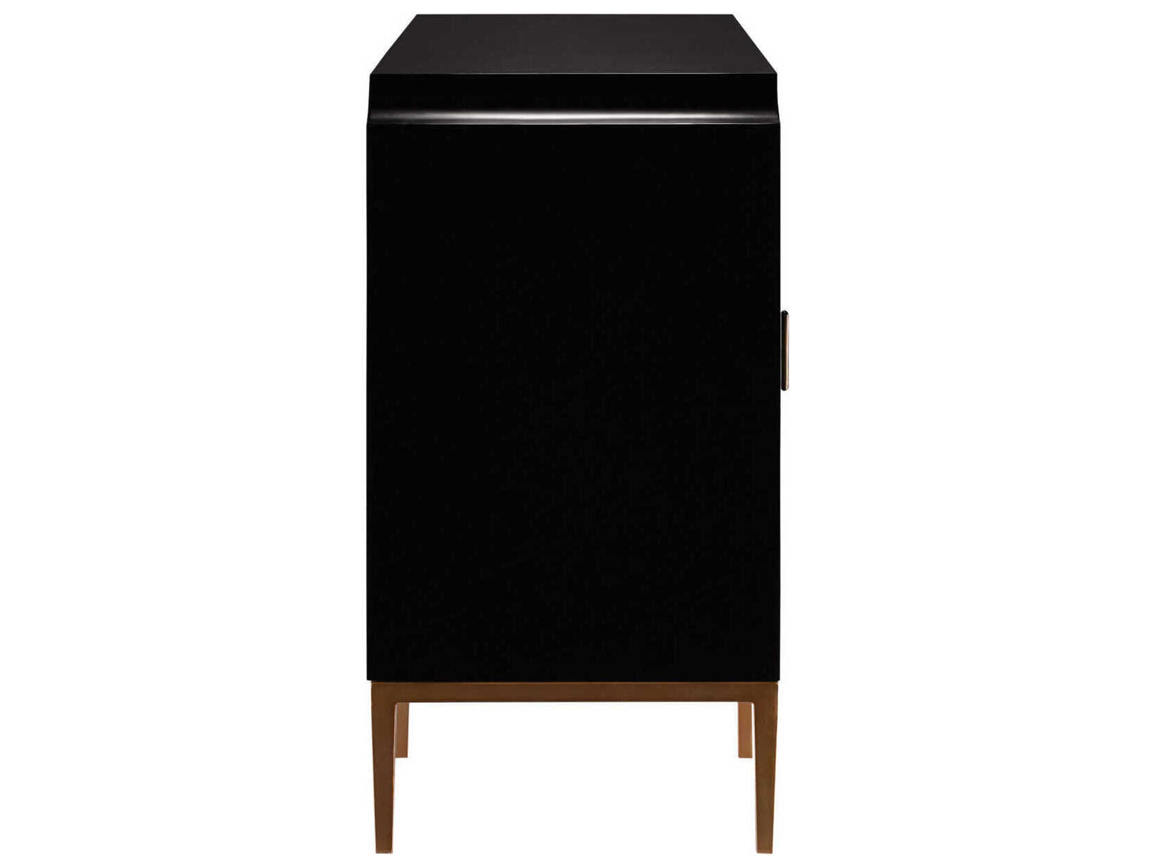 Currey & Company Kallista 54" Hardwood Dark Sapphire Caviar Black Antique Brass Sideboard