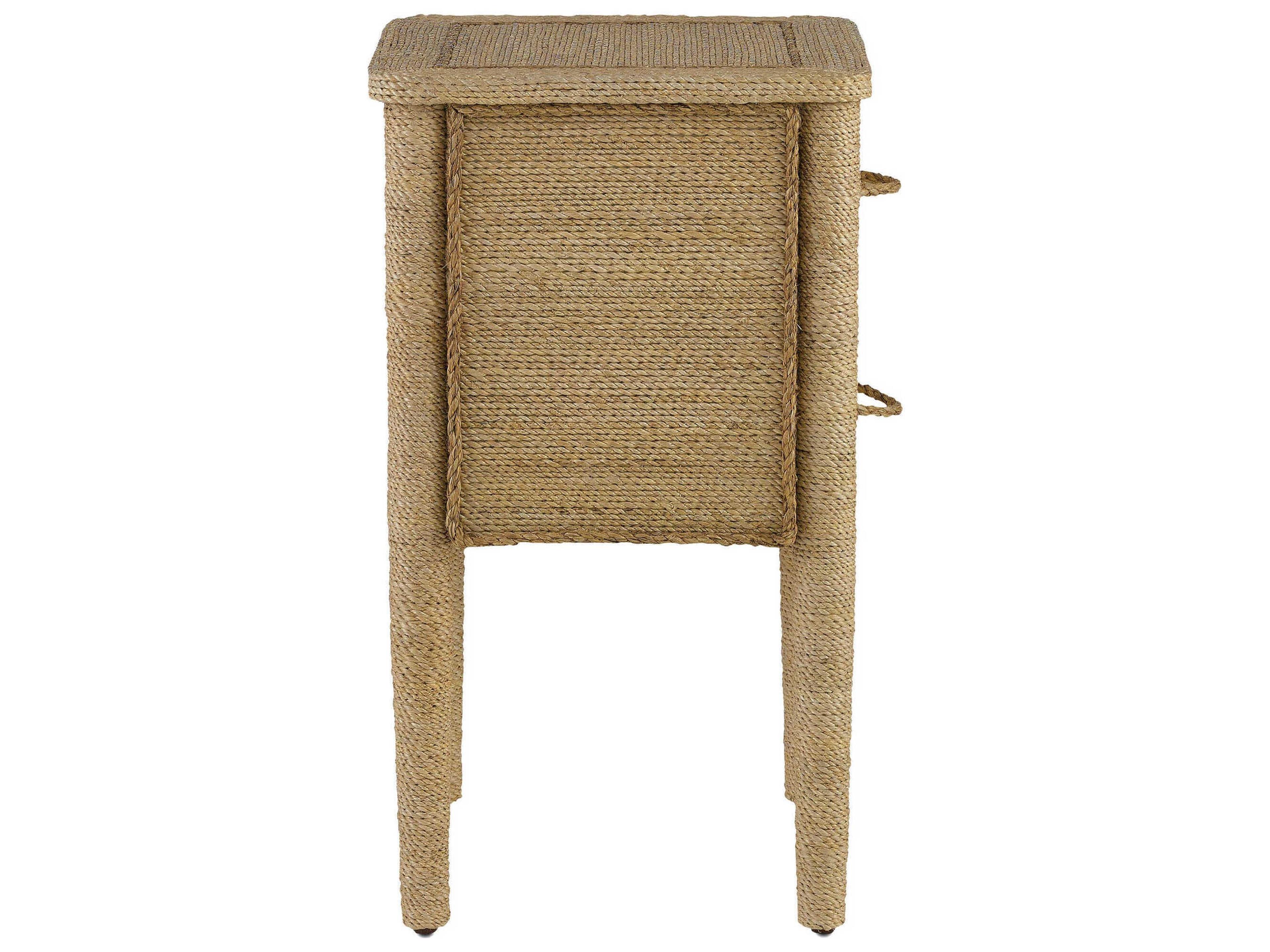 Currey & Company Kaipo 2-Drawers Abaca Wood Nightstand
