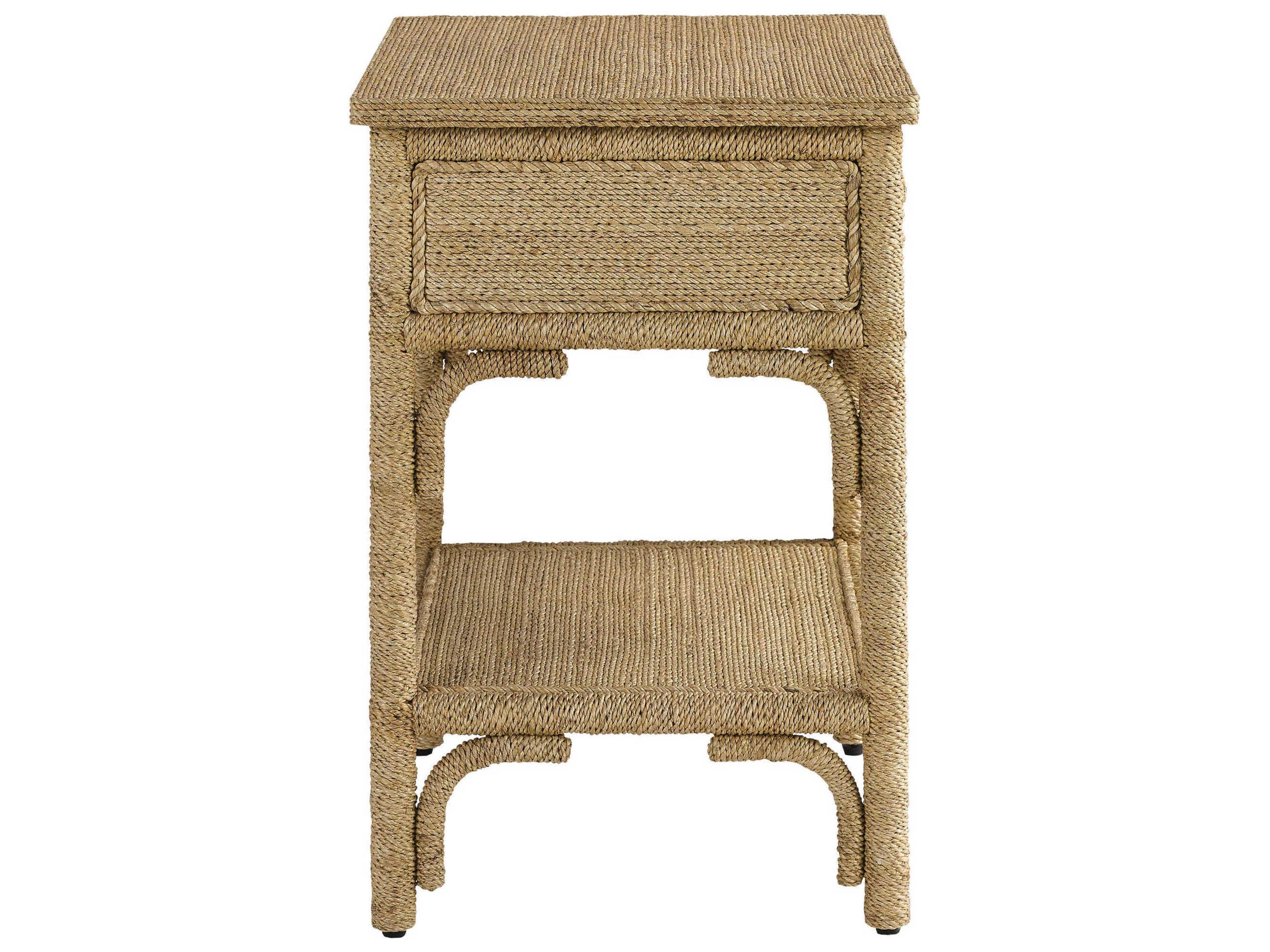 Currey & Company Olisa 1-Drawer Abaca Wood Nightstand