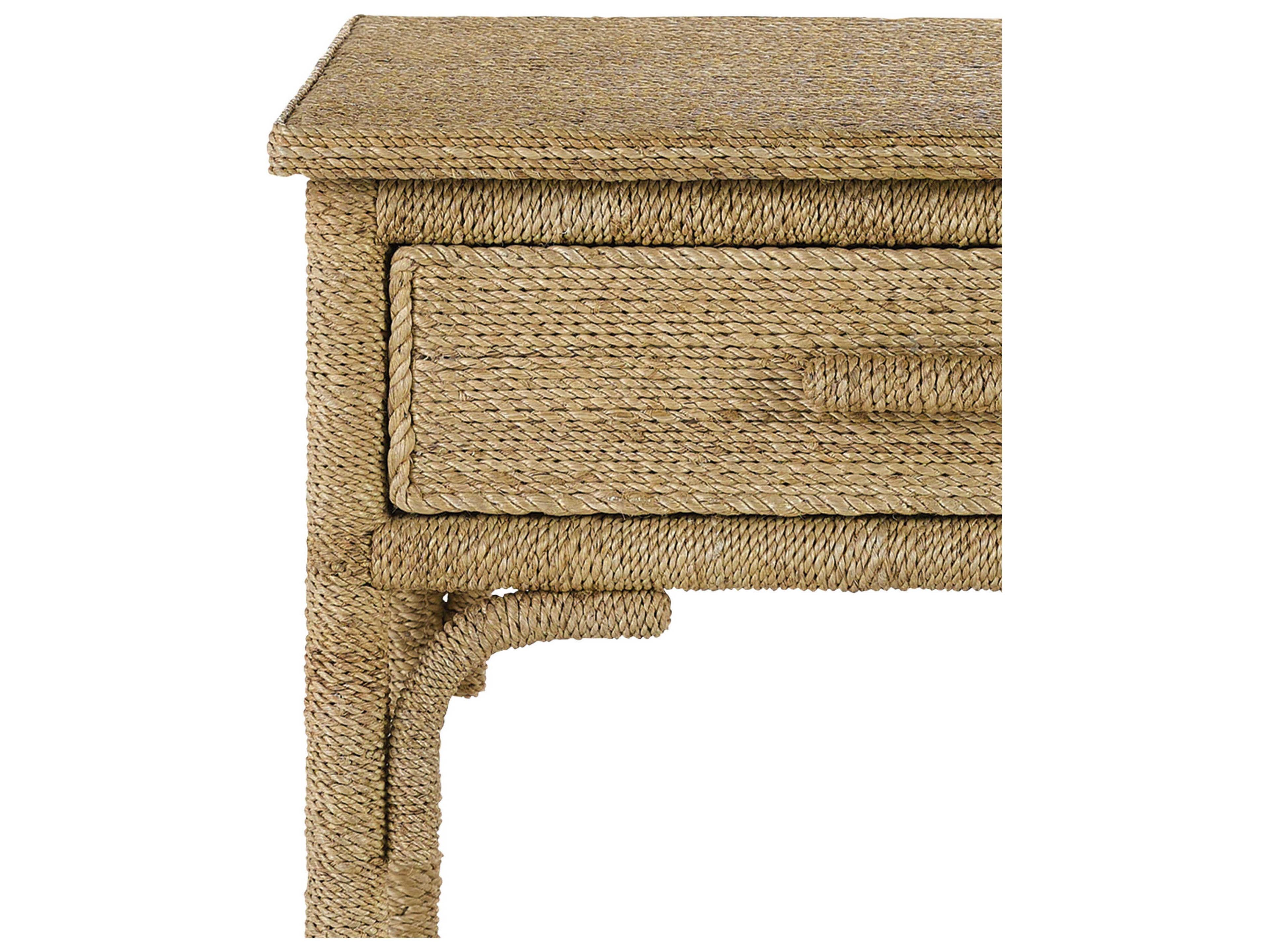 Currey & Company Olisa 1-Drawer Abaca Wood Nightstand
