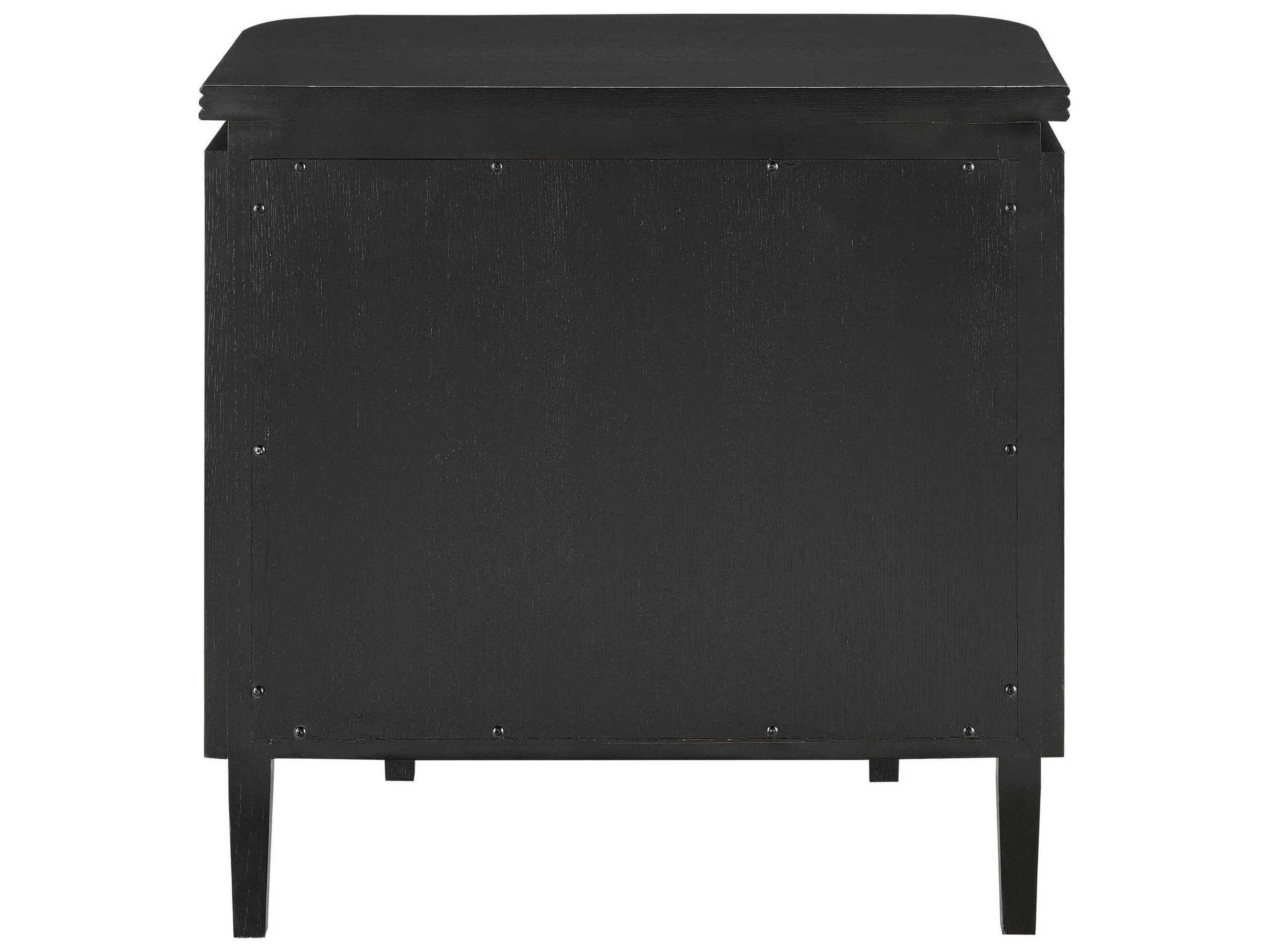 Currey & Company Briallen 2-Drawers Gold Oak Wood Nightstand