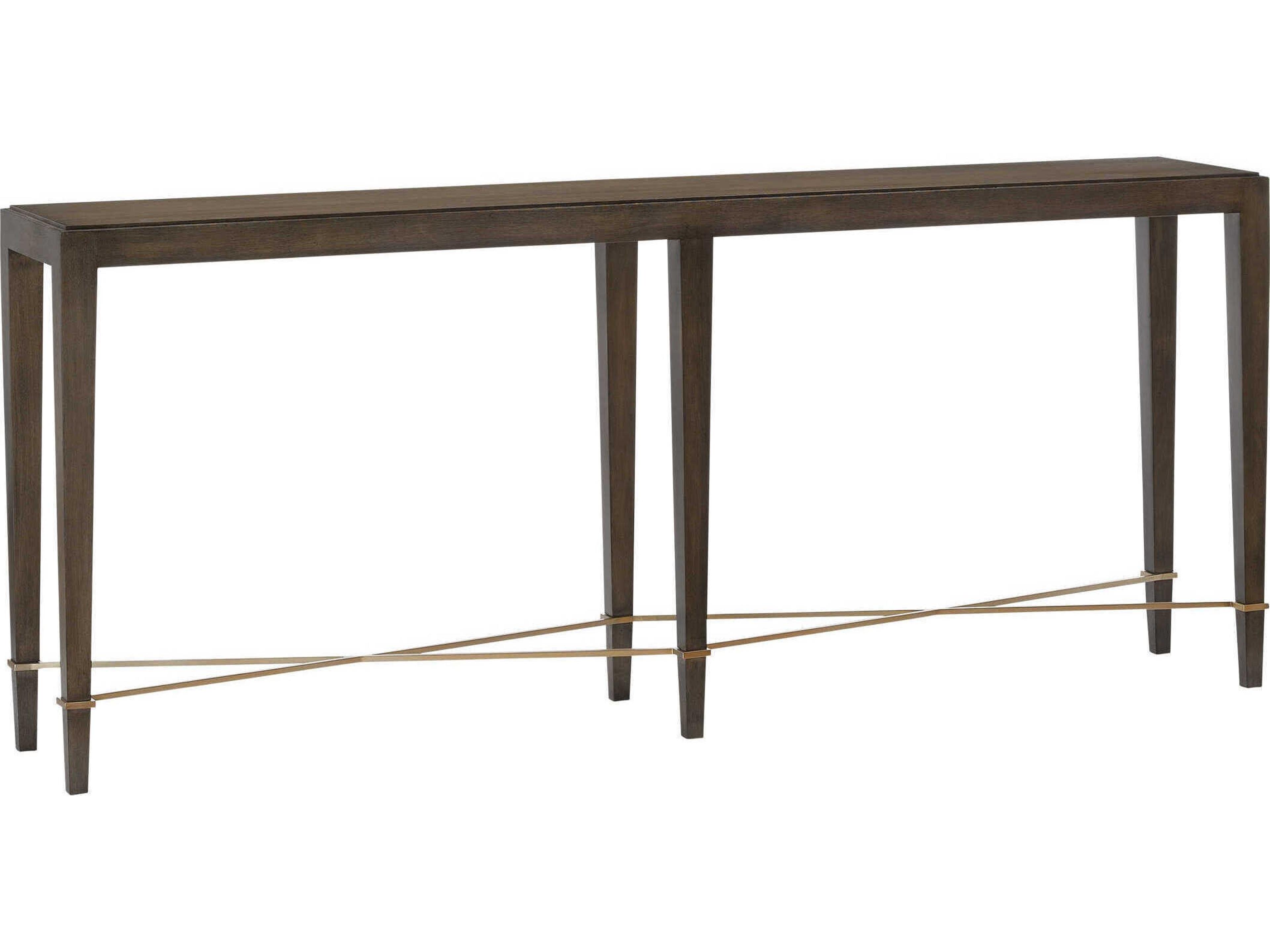 Verona Rectangular Wood Chanterelle Champagne Console Table