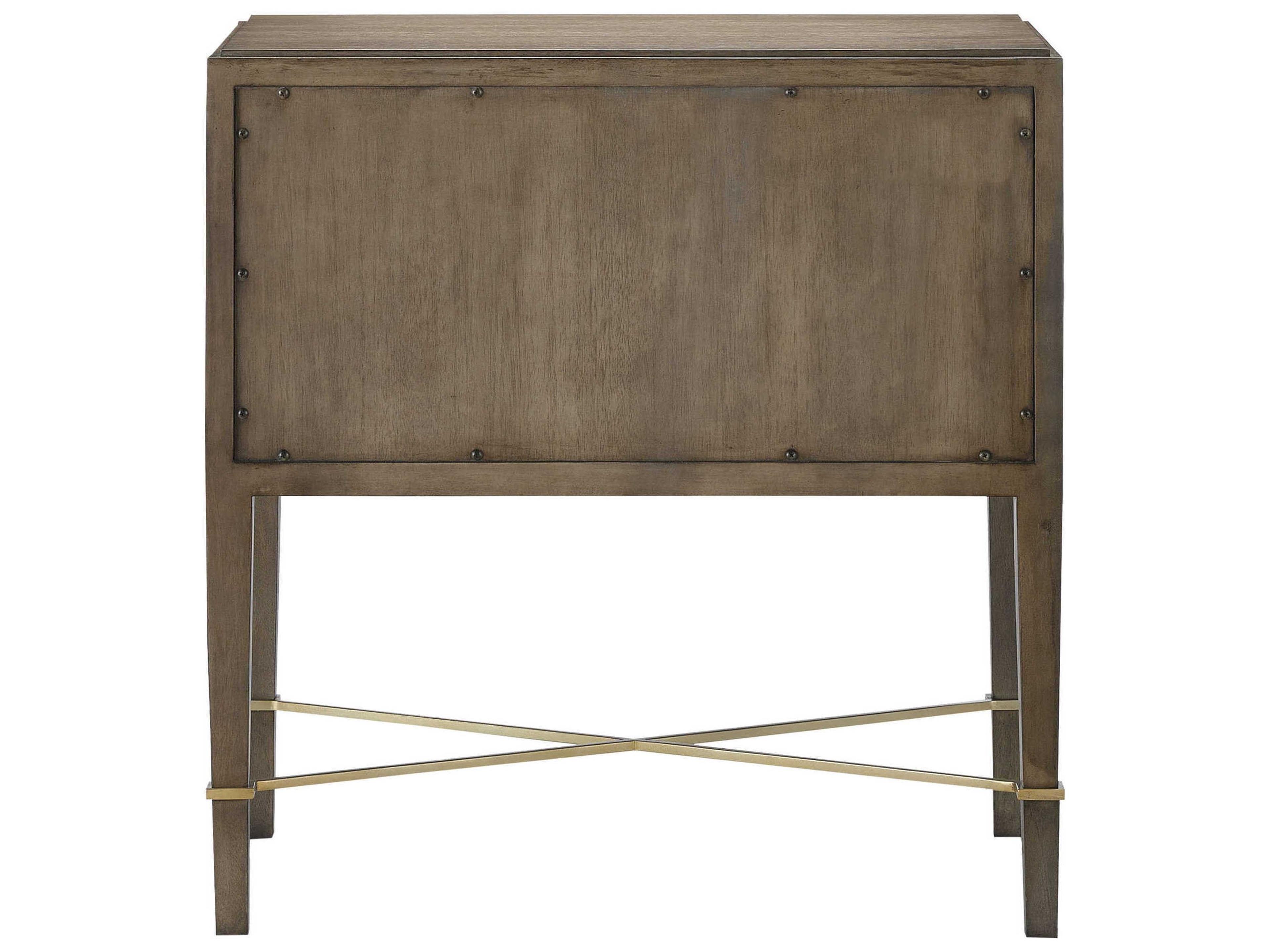 Currey & Company Verona 2-Drawers Brown Mahogany Wood Nightstand