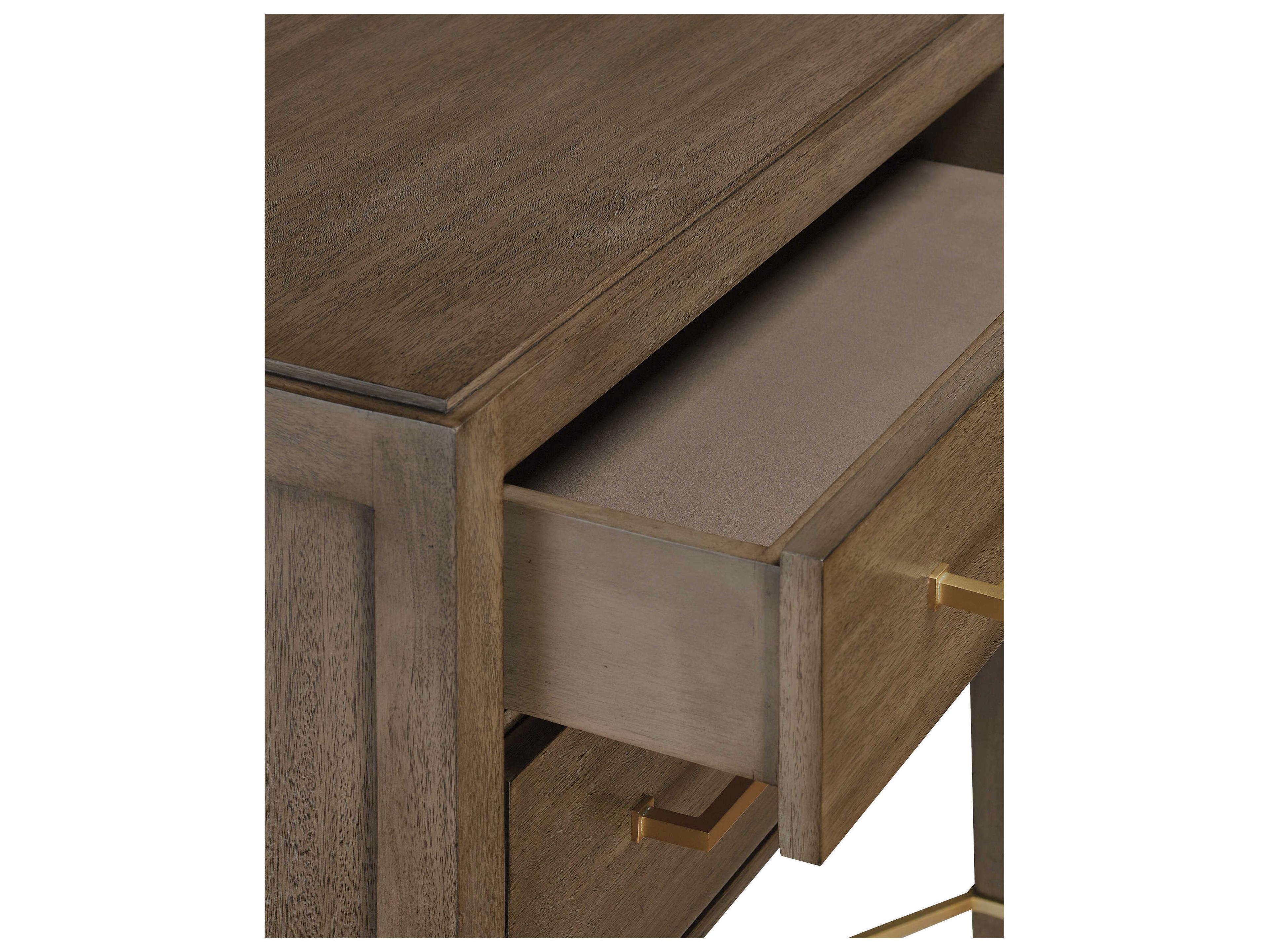 Currey & Company Verona 2-Drawers Brown Mahogany Wood Nightstand