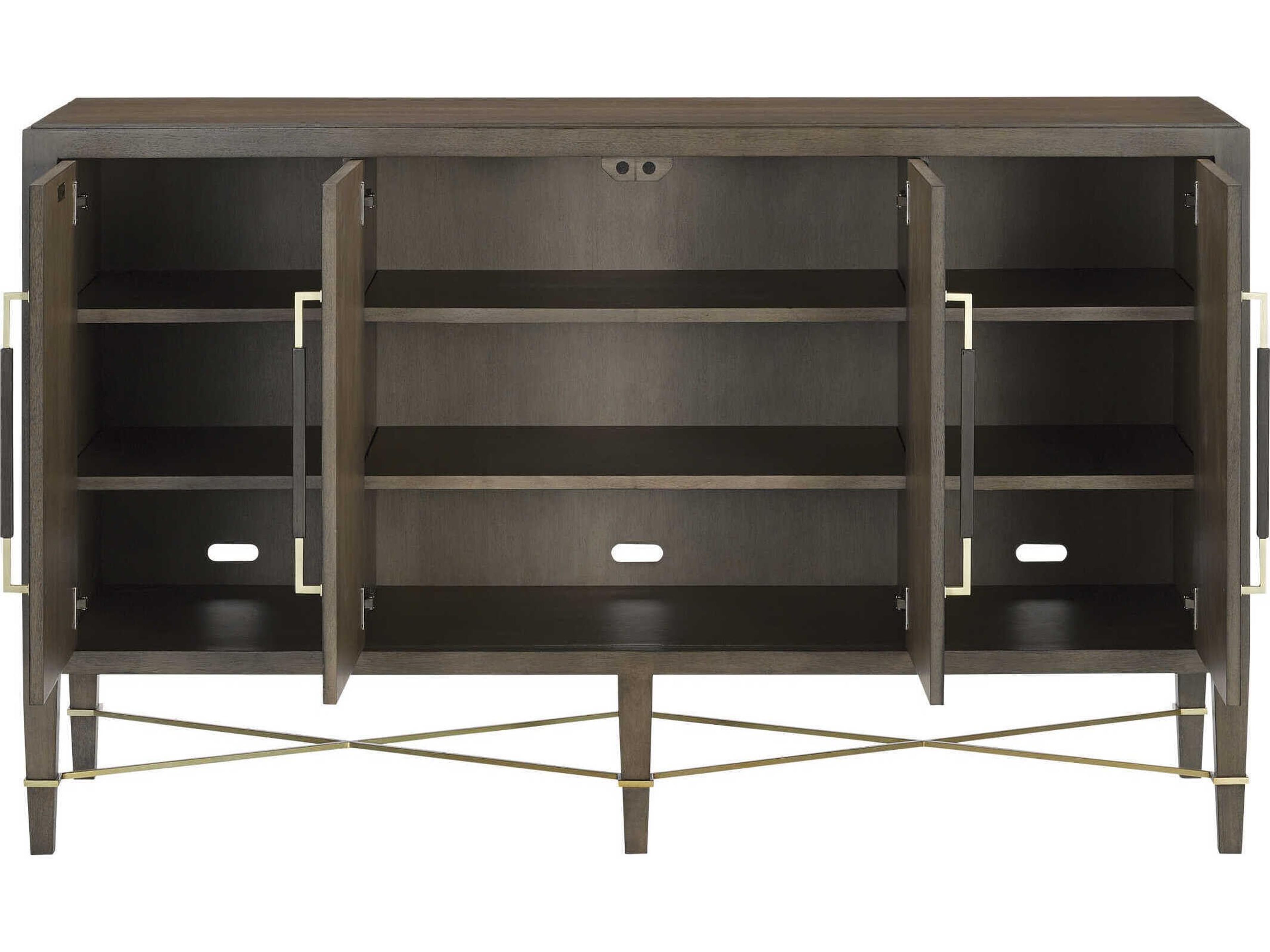 Currey & Company Verona 67" Mahogany Wood Chanterelle Coffee Champagne Sideboard