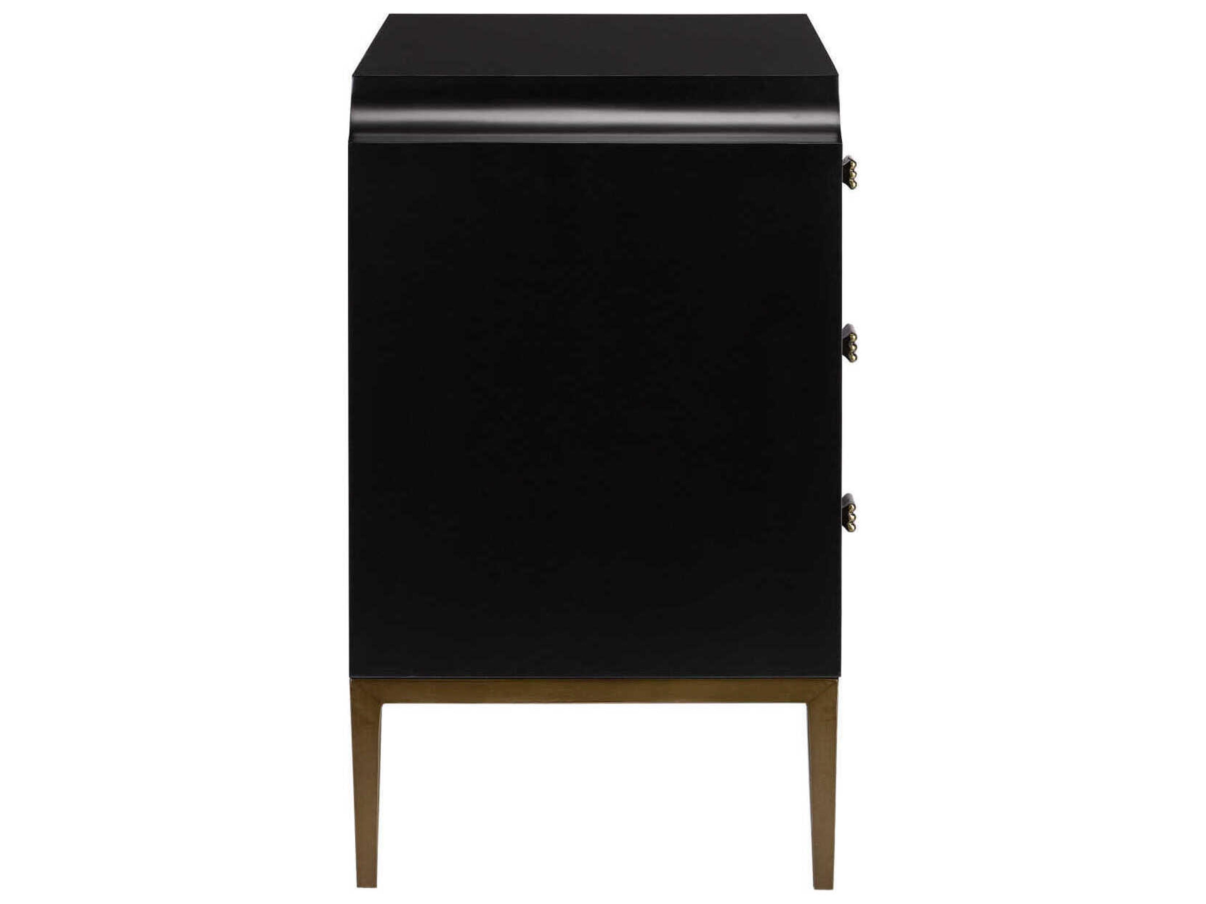 Currey & Company Kallista 3-Drawers Black Hardwood Dresser