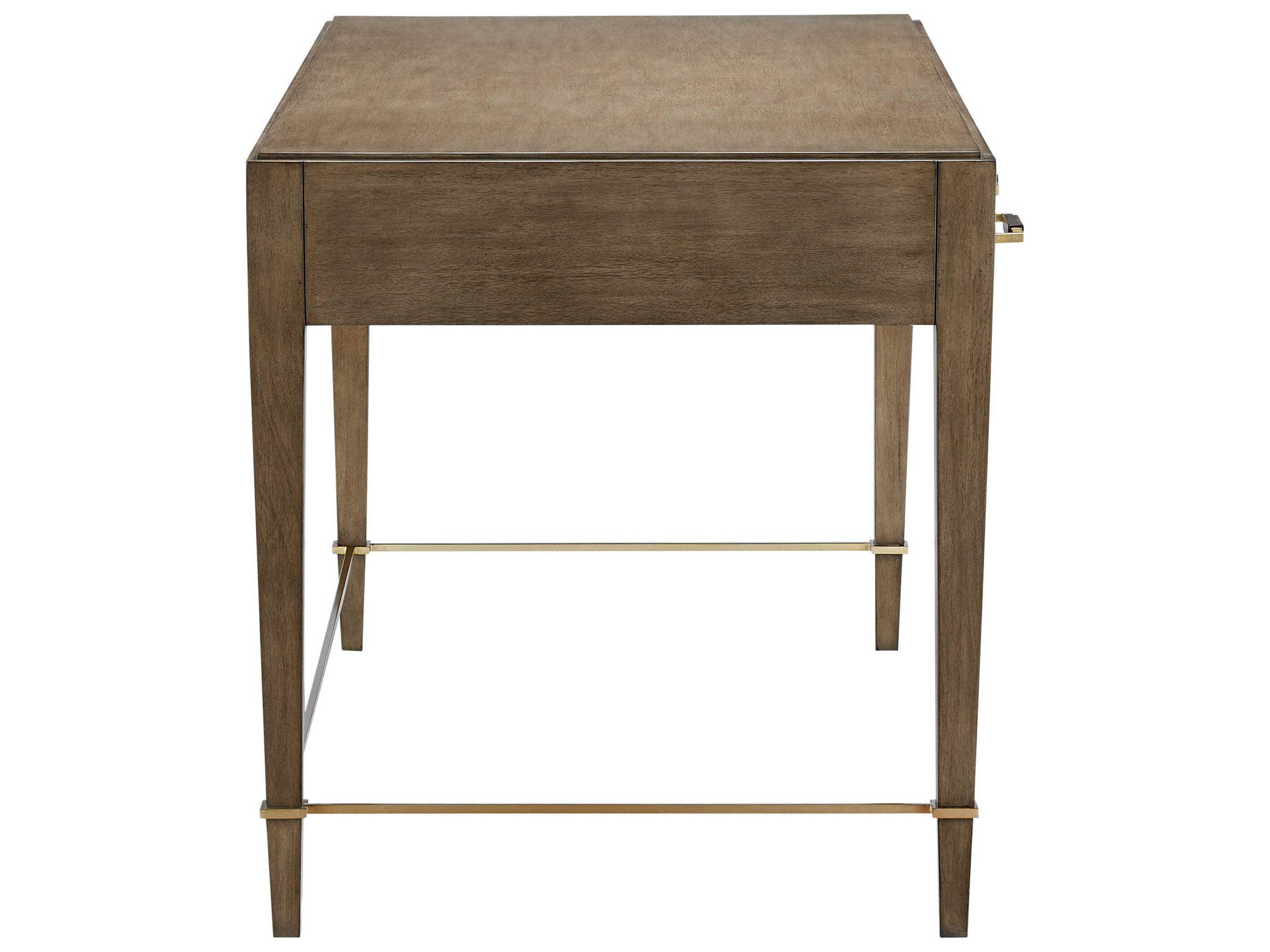 Currey & Company Verona Chanterelle Coffee Champagne Brown Mahogany Wood Secretary Desk