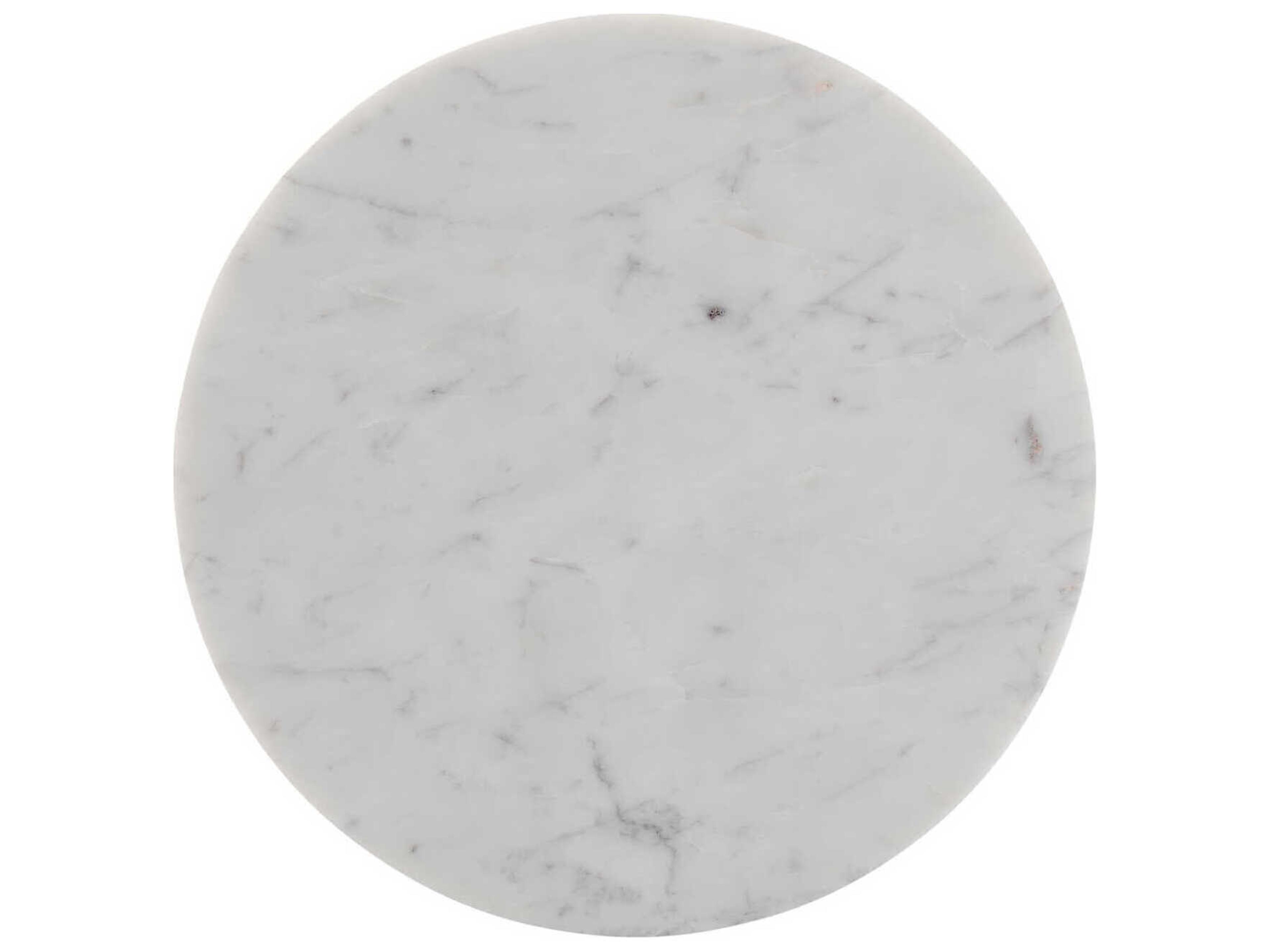 Currey & Company Sasha Round Marble White End Table